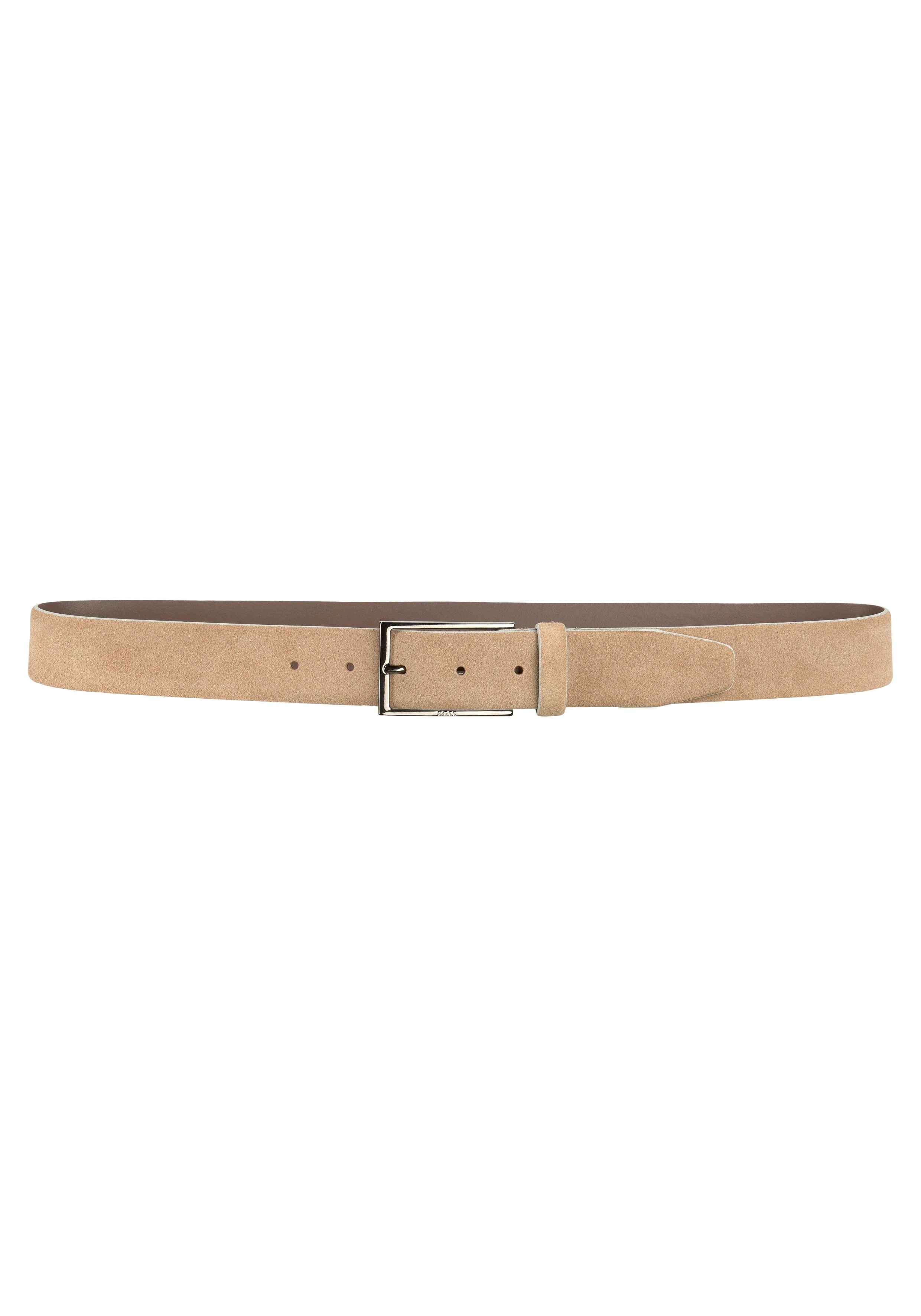Boss Leren riem Calindo van suedeleer met metalen logo-sluiting