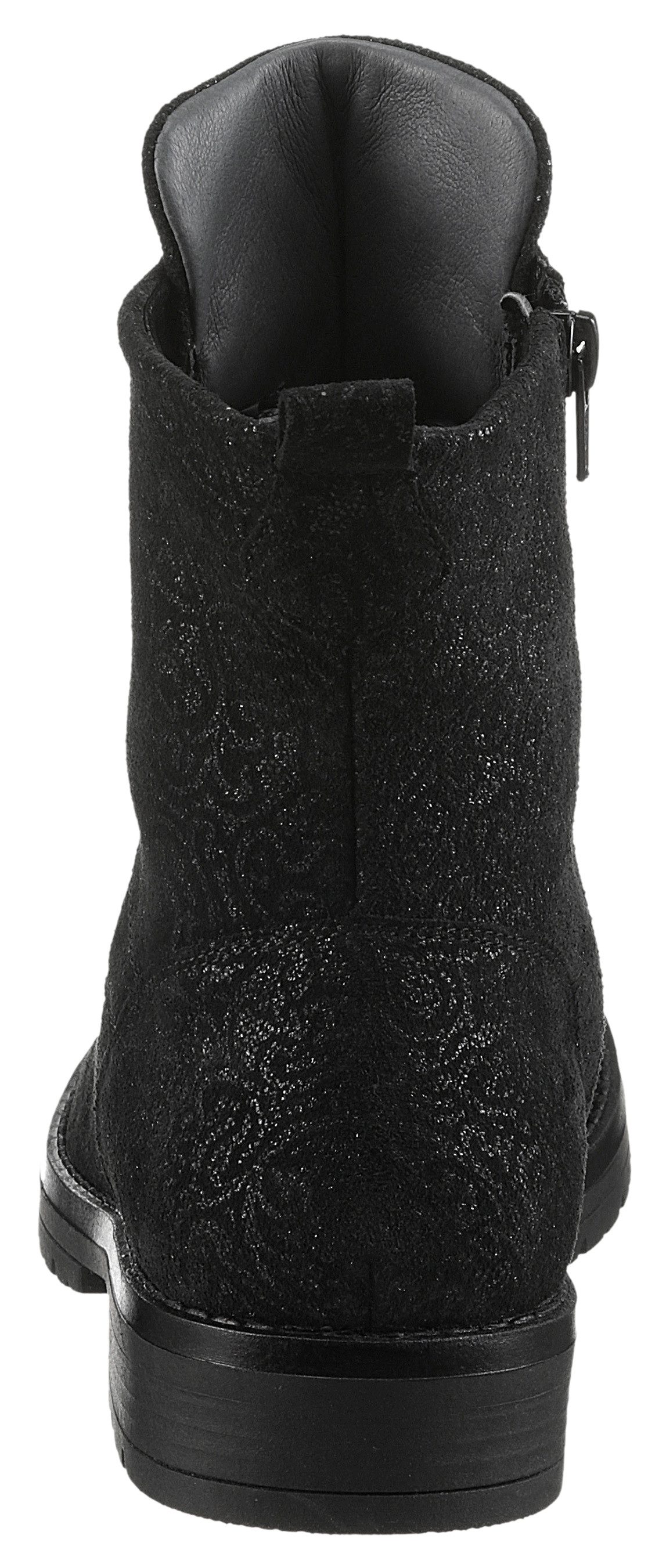 Waldläufer Veterlaarsjes G-RAVINA Veterboots, blokhak, in bloemmotief, comfortwijdte G (=wijd)