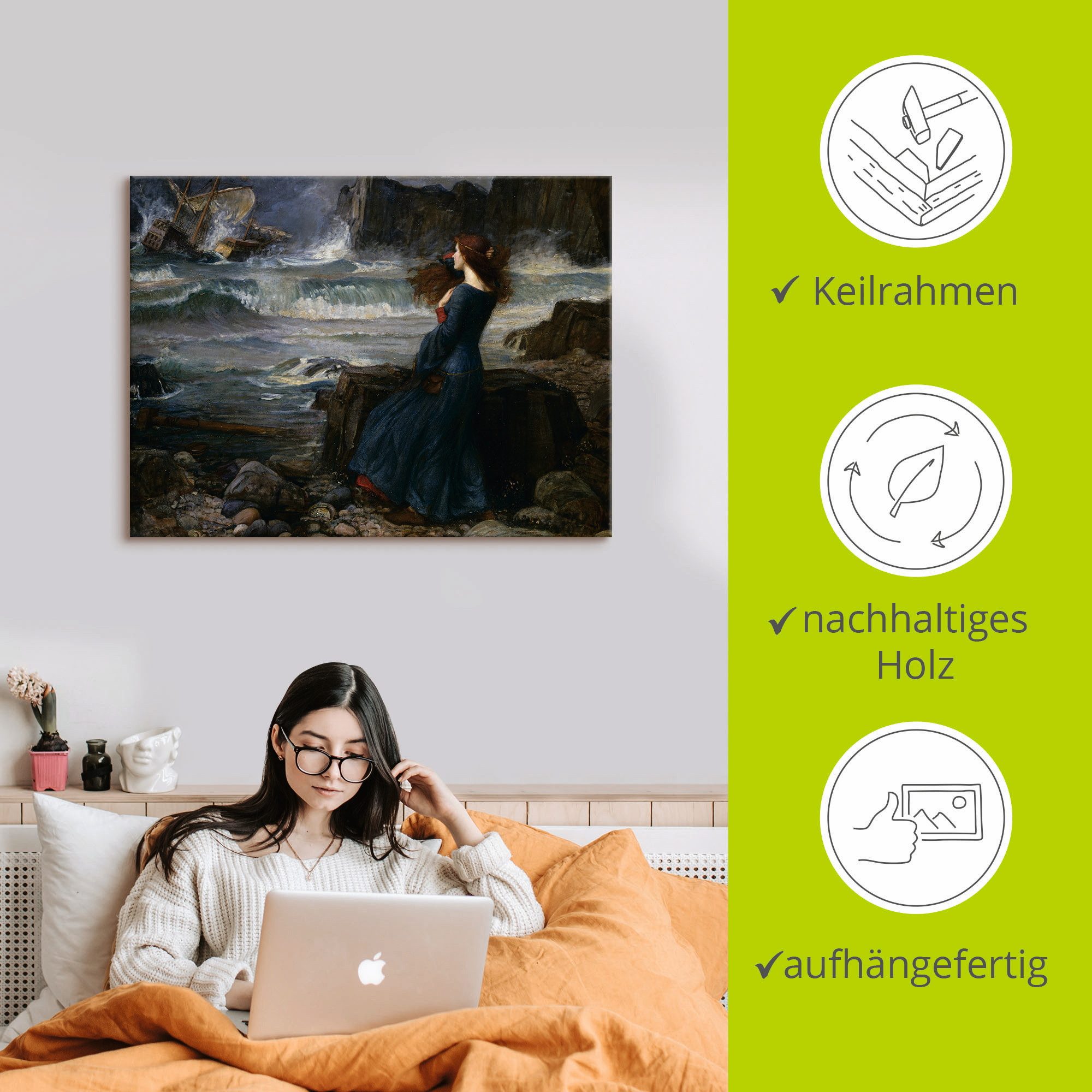 Artland Artprint op linnen De storm I gespannen op een spieraam