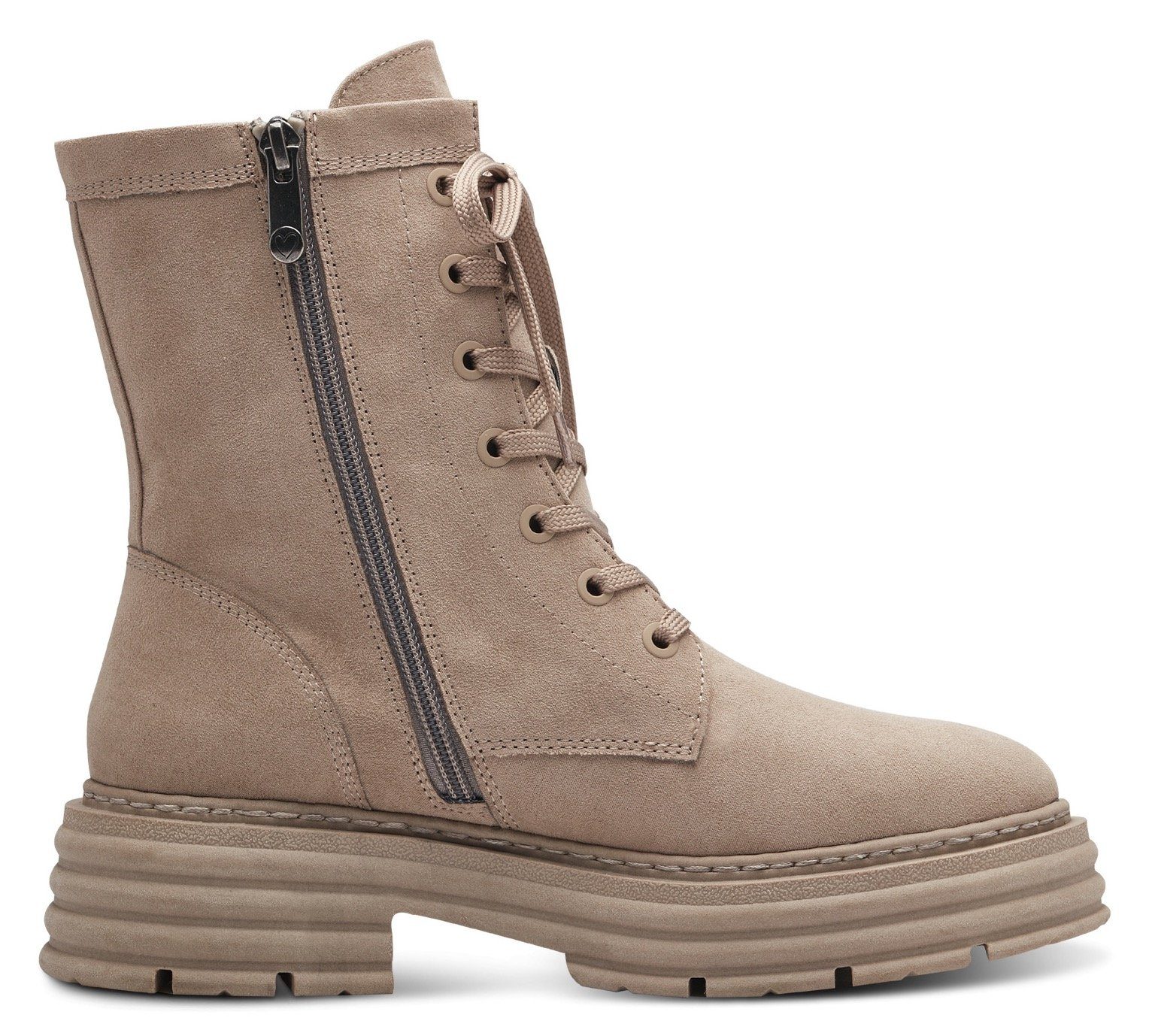 Marco Tozzi Hoge veterschoenen in eenkleurige look