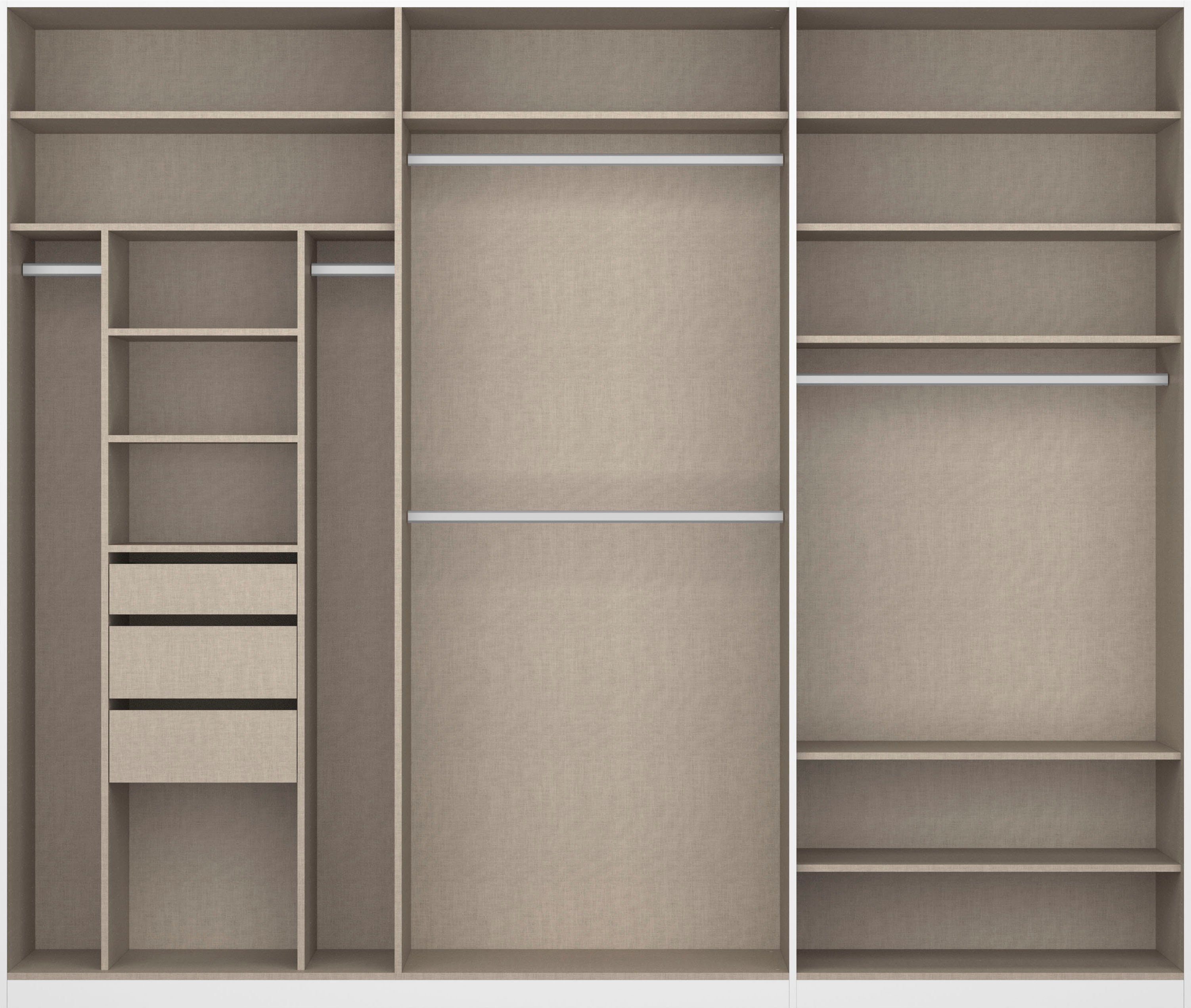 rauch Draaideurkast Kledingkast kast garderobe TOPSELLER OTELI incl. binnenindeling met 3 binnenlades extra planken optioneel met spiegel made in germany