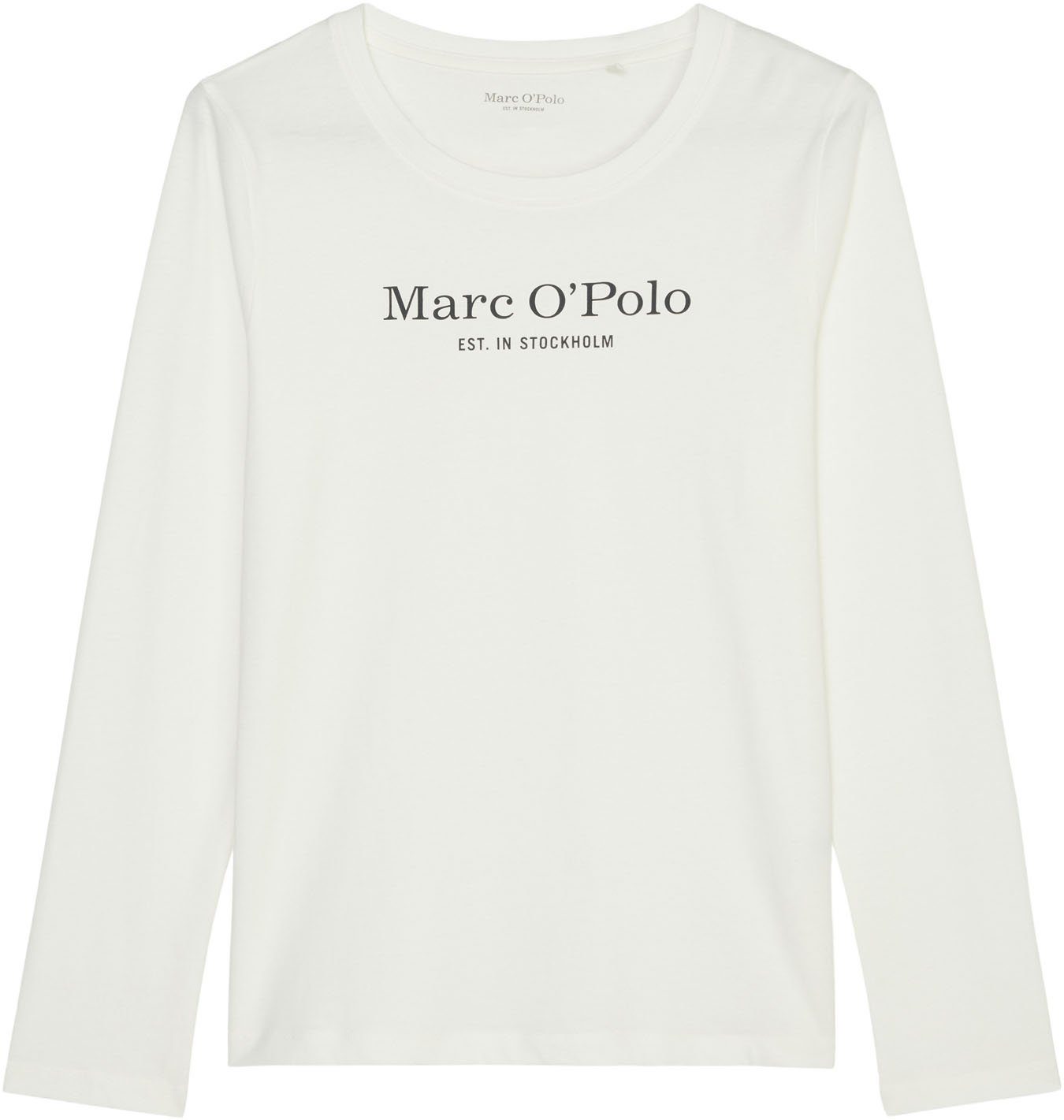 Marc O'Polo Shirt met lange mouwen Mix & Match Cotton met borstprint in contrastkleur