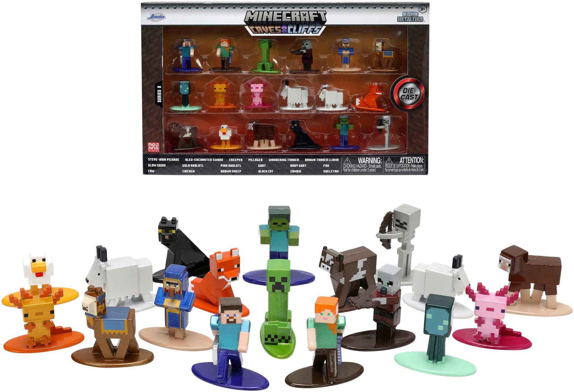 JADA Speelfiguur Minecraft, Caves & Cliffs, multi set nano Metalfigs, serie 8