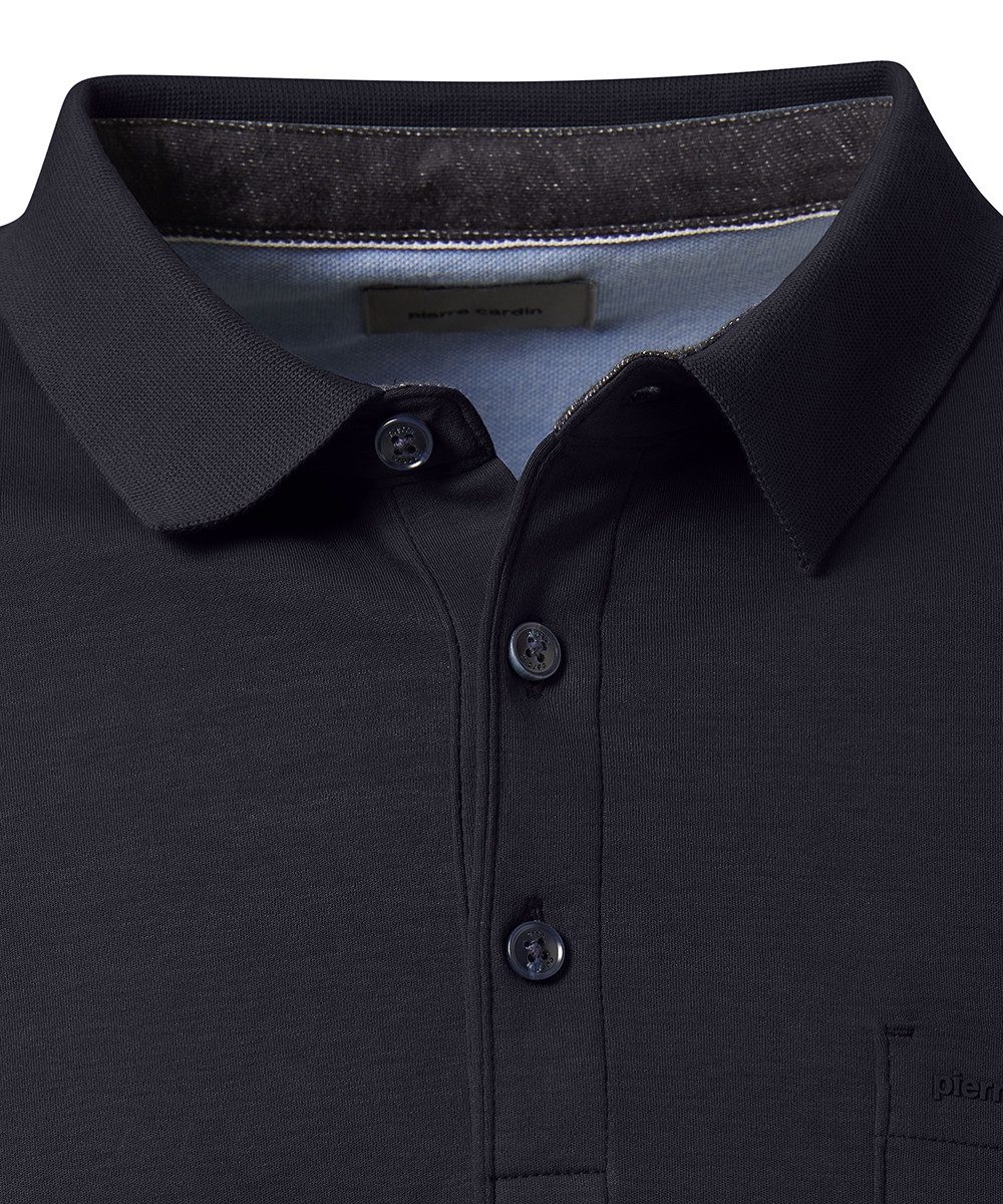 Pierre Cardin Poloshirt met lange mouwen Borstzak met merkapplicatie