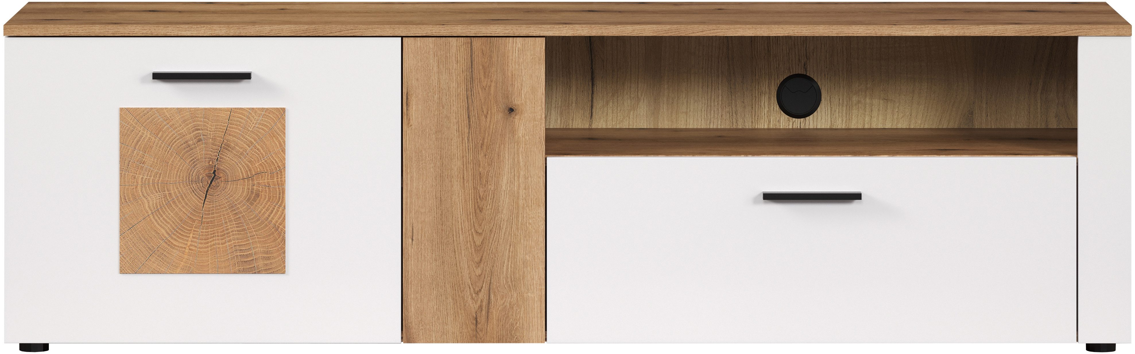 INOSIGN Tv-meubel Linz TV-kast, TV-rek TV-lowboard met eindhoutapplicaties - B/D/H: 170/42/50 cm (1 stuk)