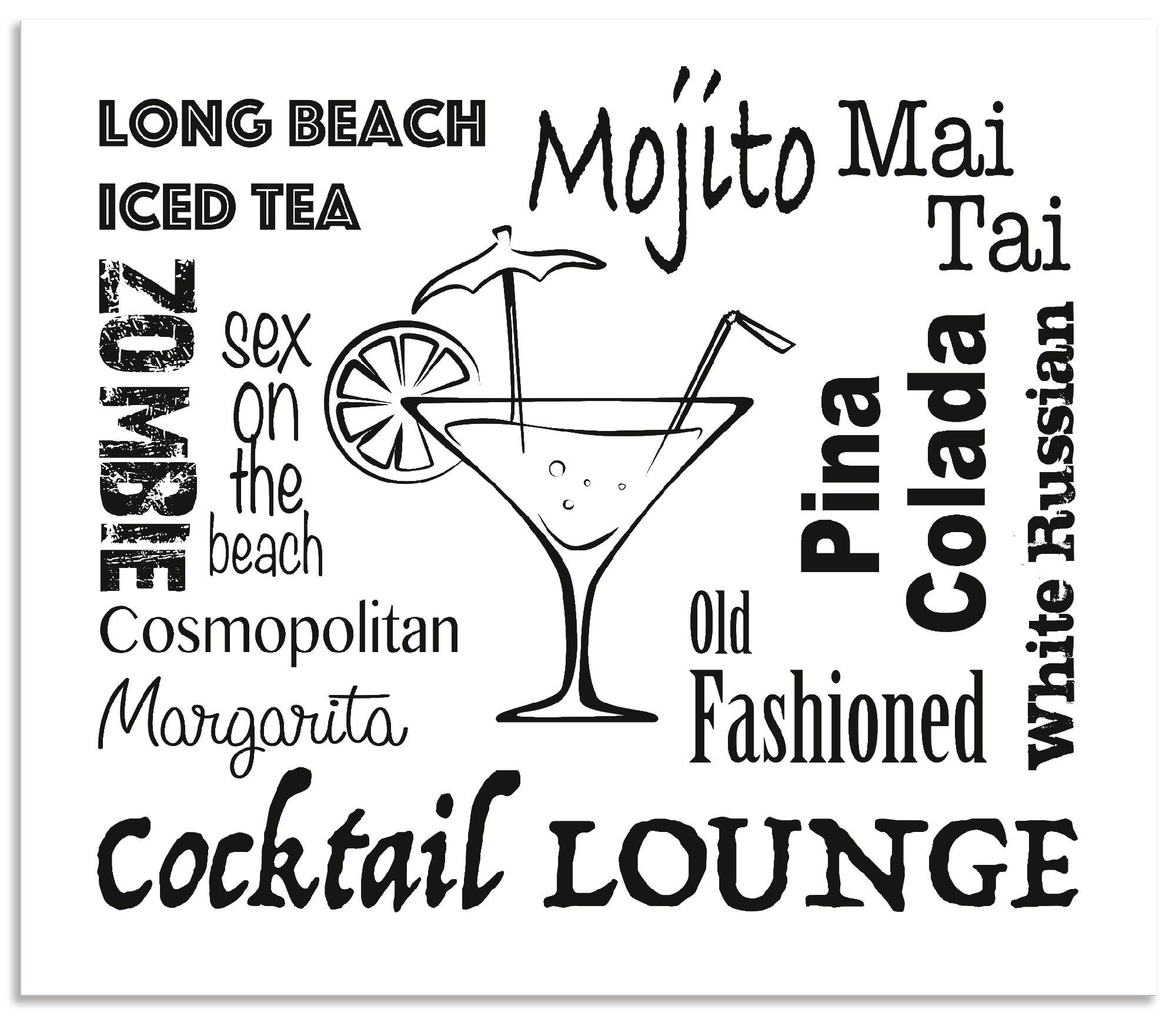 Artland Keukenwand Cocktail lounge zelfklevend in vele maten - spatscherm keuken achter kookplaat en spoelbak als wandbescherming tegen vet, water en vuil - achterwand, wandbekledi