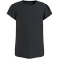 tommy hilfiger t-shirt essential ruffle sleeve met gegolfde mouwboorden zwart