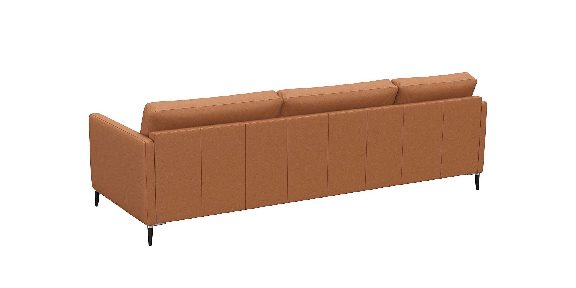 FLEXLUX Hoekbank Fiore, L-vorm smalle armleuningen, koudschuim, poten aluminium + zwart