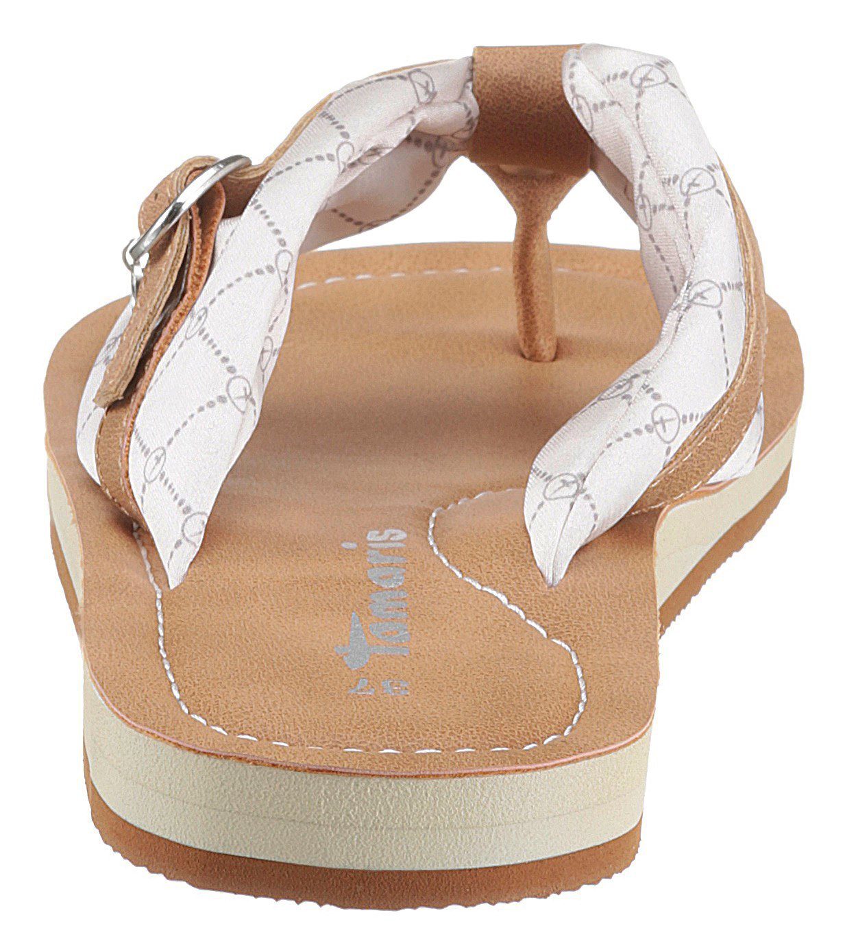 Tamaris Teenslippers Avril , zomerschoenen, flats, slippers met t-logo hanger