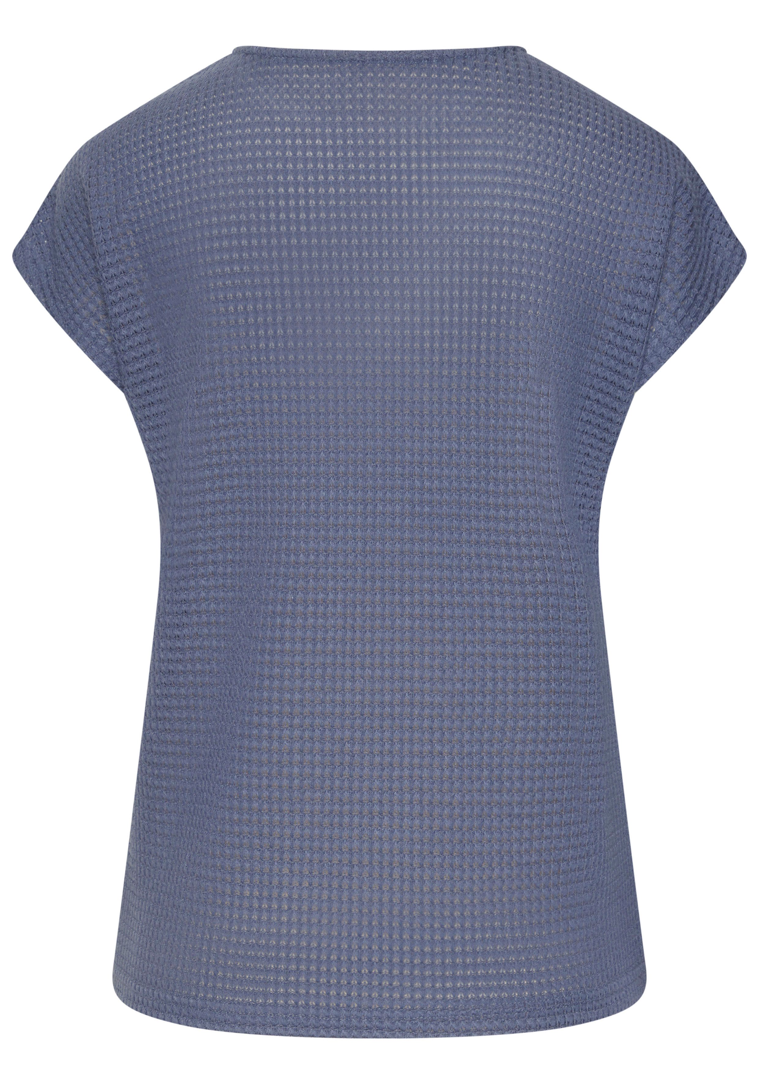 Vivance Shirt met korte mouwen Met modieuze wafelstructuur van kreukvrije breikwaliteit