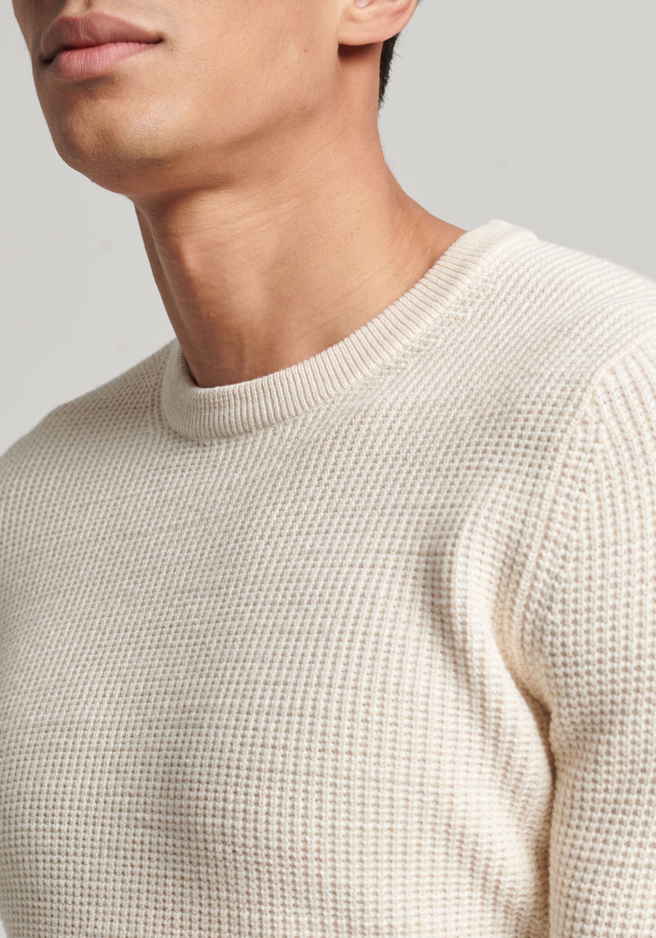 Superdry Gebreide trui TEXTURED CREW KNIT JUMPER met gestructureerd wafelbreipatroon