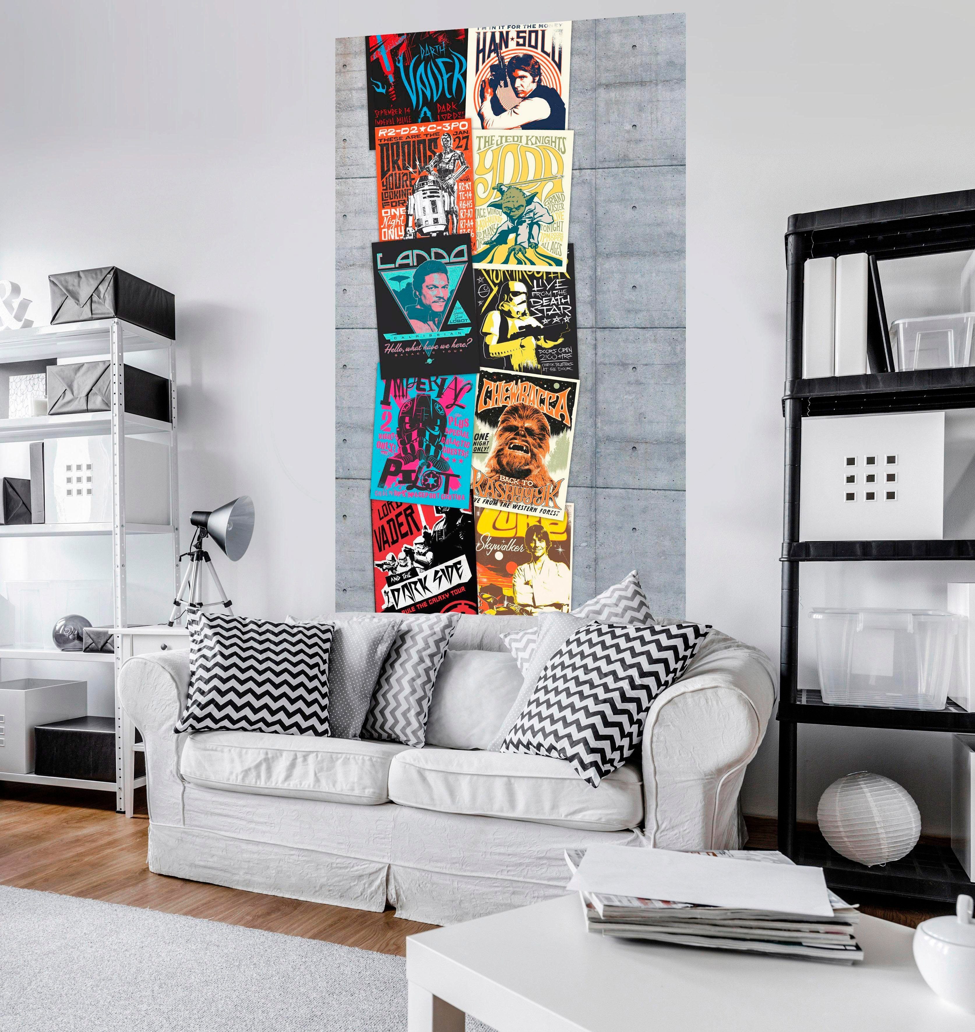 Komar Vliesbehang Digitale print vlies - Star Wars Rock on Wall - Afmeting 120 x 200 cm (1 stuk)