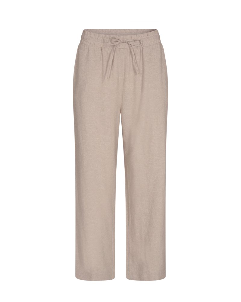FREEQUENT 7/8 broek FQLAVA-ANKLE-PA van linnen en met koord dames 7/8-broeken maat XL beige