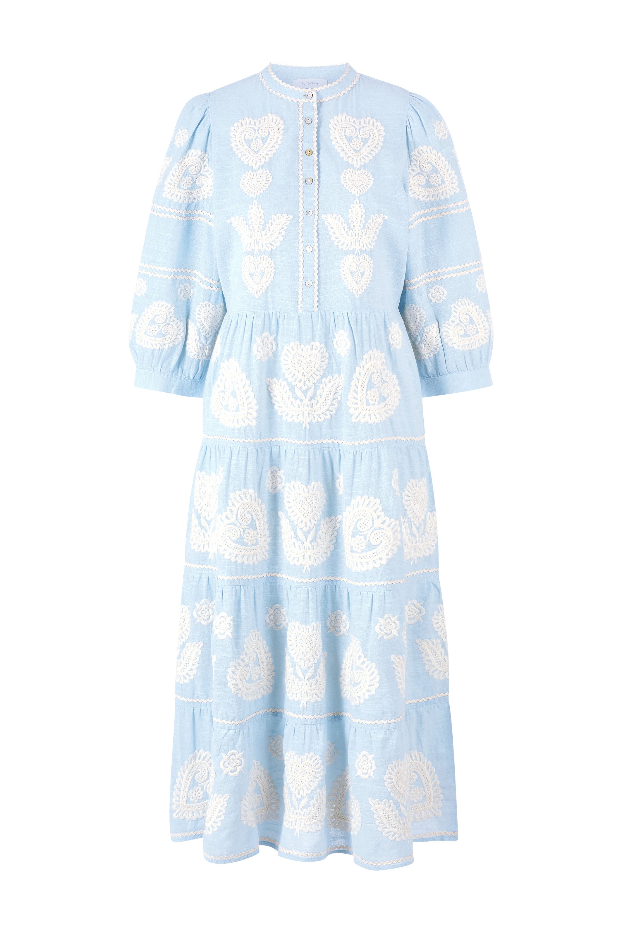 Rich & Royal Maxi-jurk Met knoopsluiting en ronde hals
