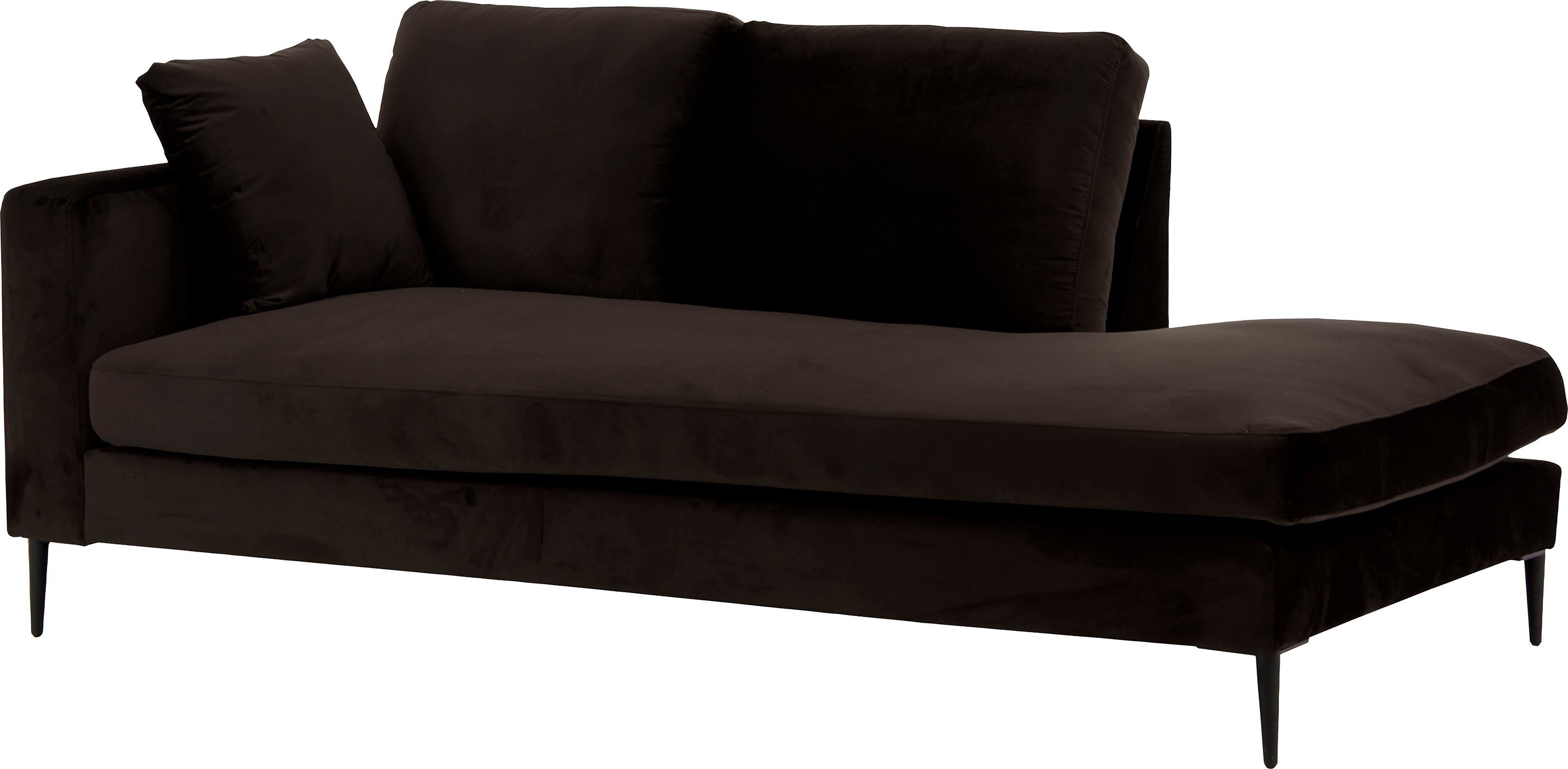 Leonique Récamier Cozy chaise longue, afmetingen B/D/H: 195/97/80 cm met los kussen en metalen poten, armleuning naar keuze links of rechts