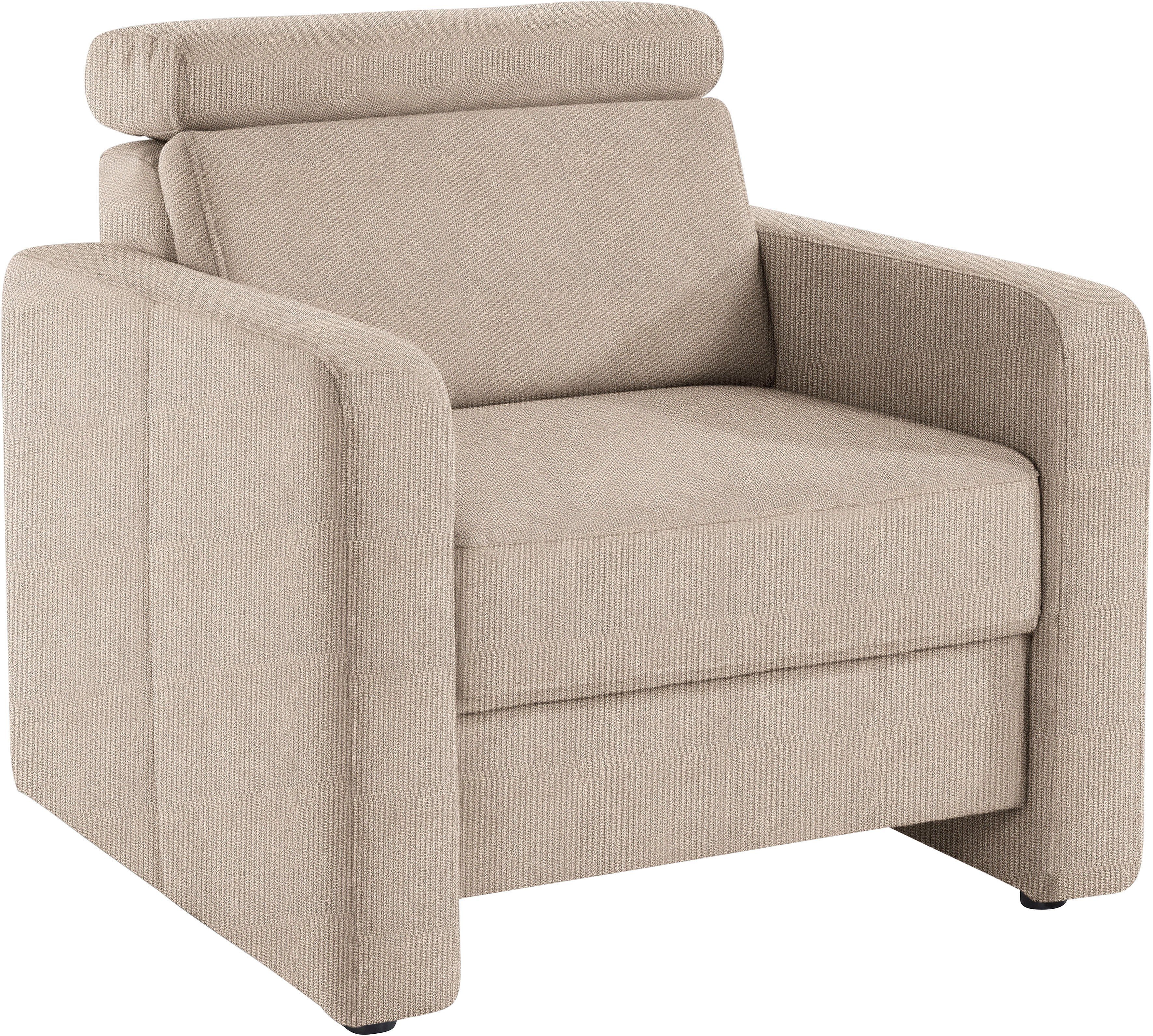 sit&more Fauteuil Bologna met binnenvering, met verstelbare hoofdsteun