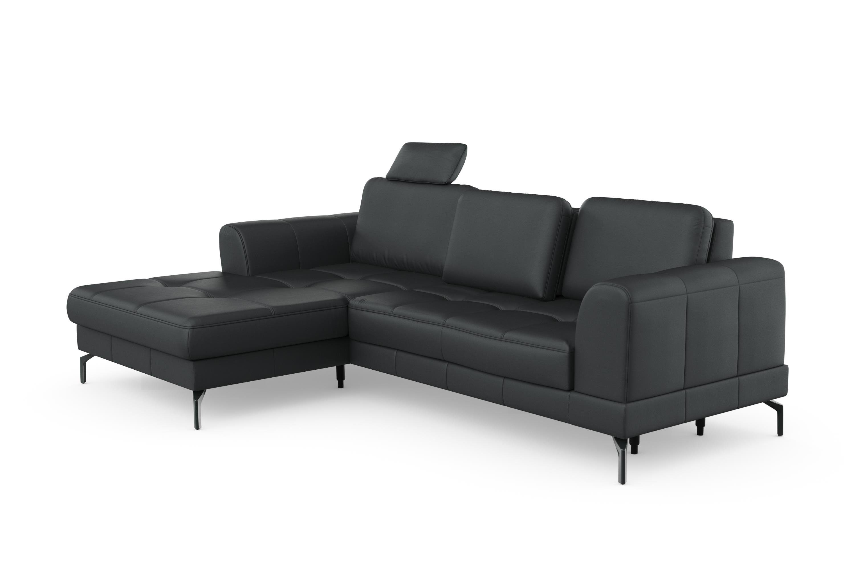 sit&more Hoekbank Bendigo L-vorm inclusief zitdiepteverstelling, bodemvrijheid 15 cm, 2 pootkleuren