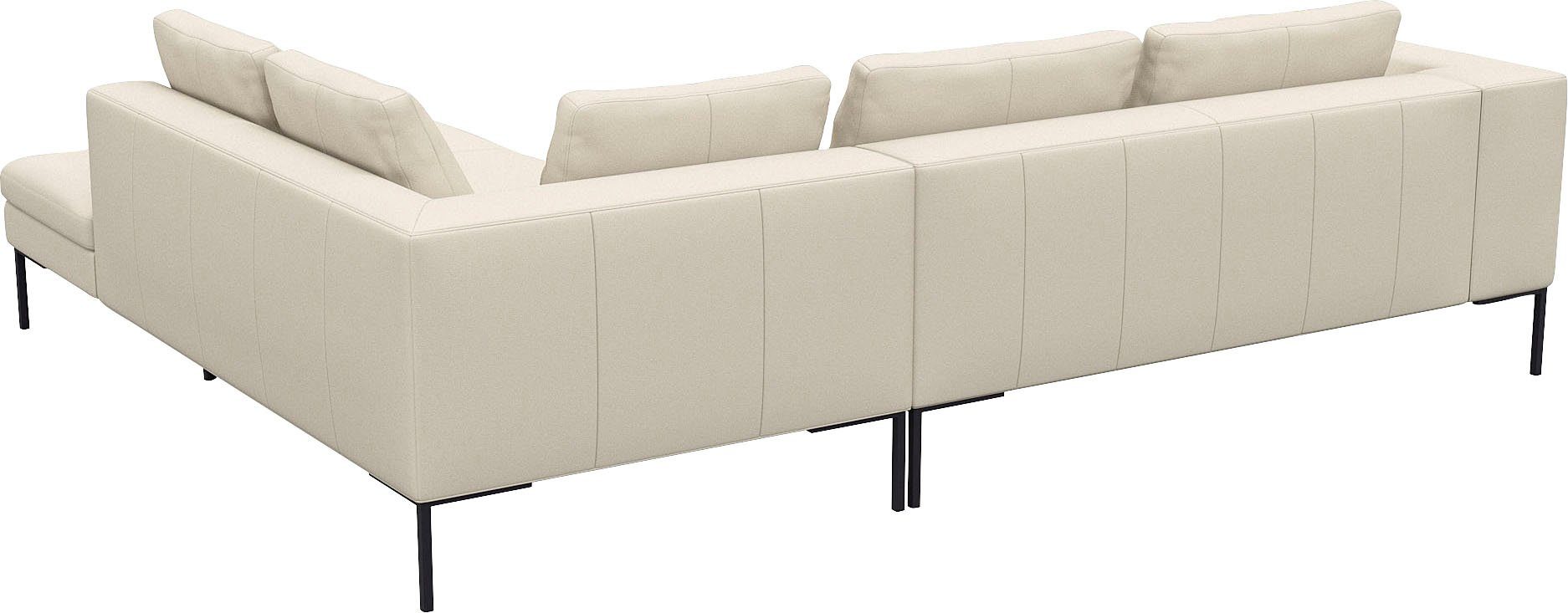 FLEXLUX Hoekbank Loano, supercomfortabel zitcomfort door koudschuim in de zitting moderne bank, vrij in de ruimte te plaatsen, losse kussens, l-vorm