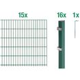 gah alberts dubbelstaafmat hekwerk 160 cm hoog, 15 matten voor 30 m, 16 palen (set) groen