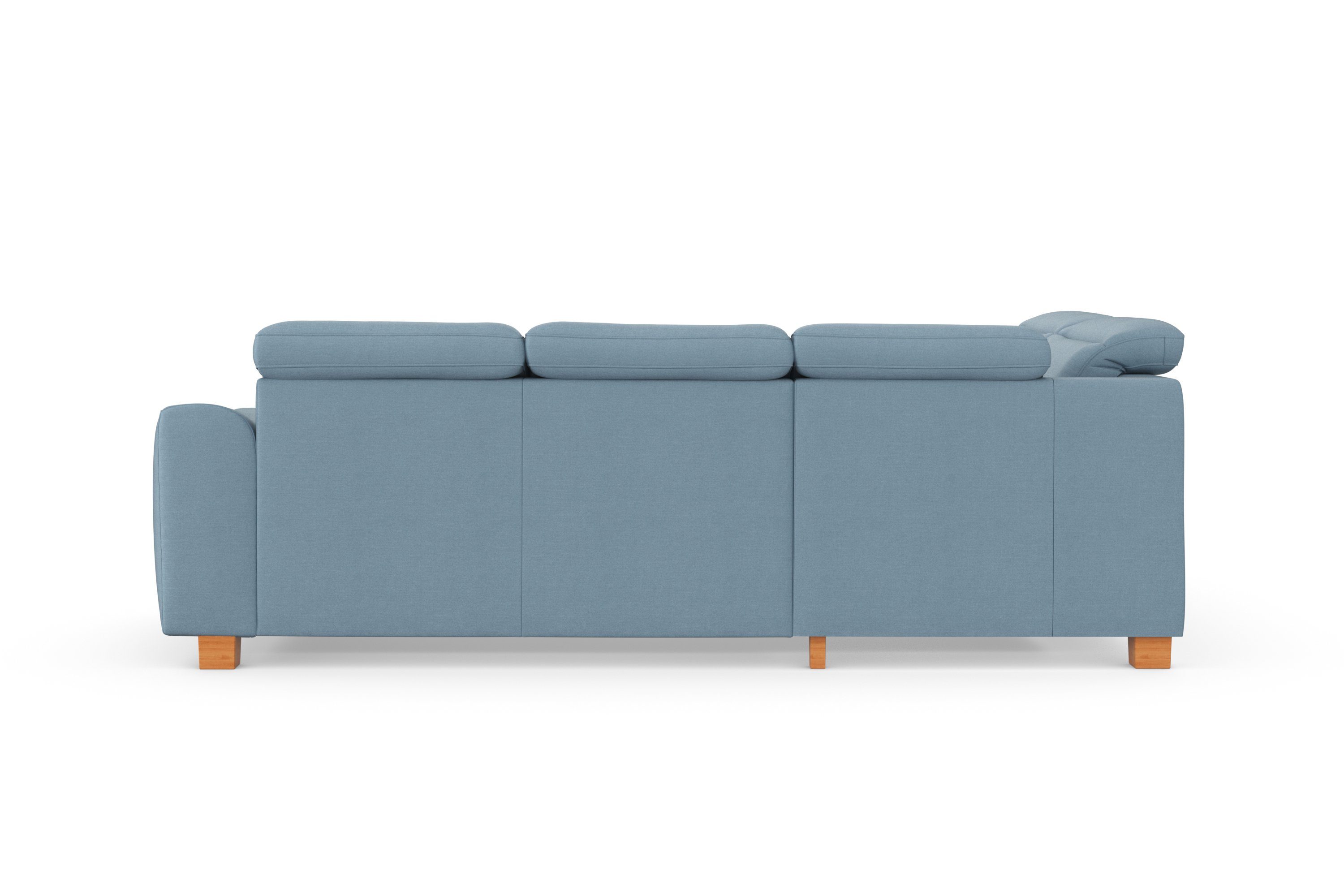 sit&more Hoekbank Dundee L-vorm met binnenvering en massief houten poten, naar keuze met verstelbare hoofdsteun