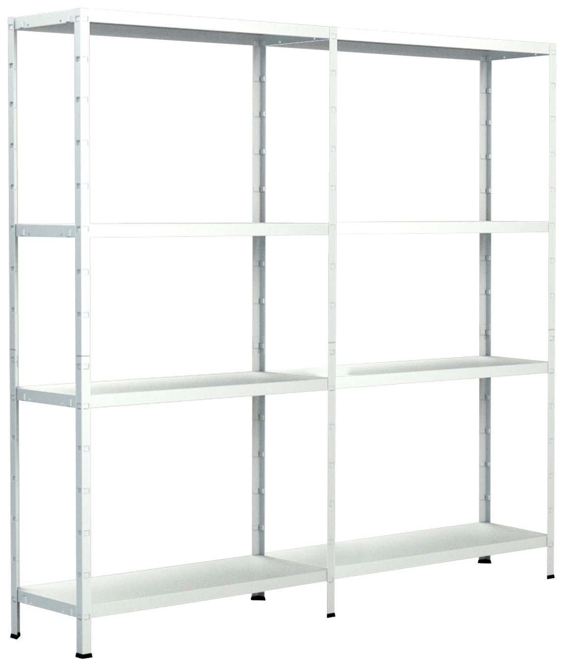 SCHULTE Regalwelt Stellingkast Montagesysteem basis- en aanbouwrek Metaal wit, 1800x2200x350 mm, 8 planken rekken wit