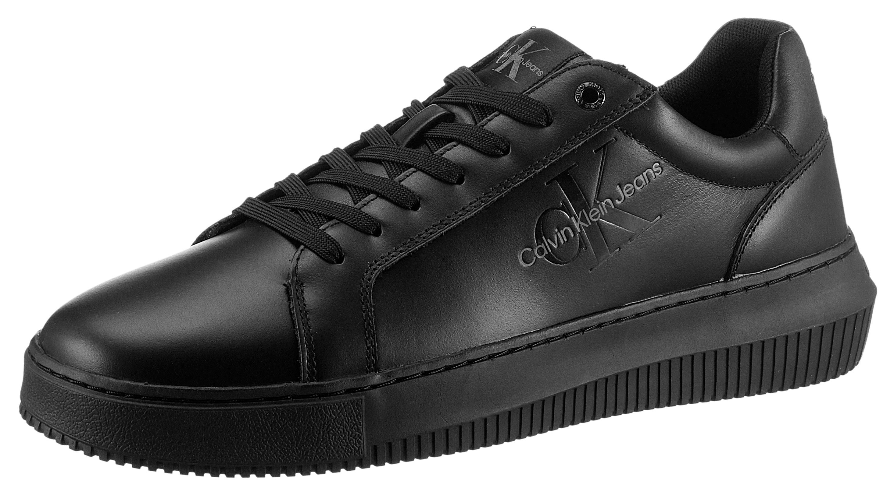 Calvin Klein Sneakers CHUNKY CUPSOLE MONO LTH met zijlogo, vrijetijdsschoen, lage schoen, veterschoen