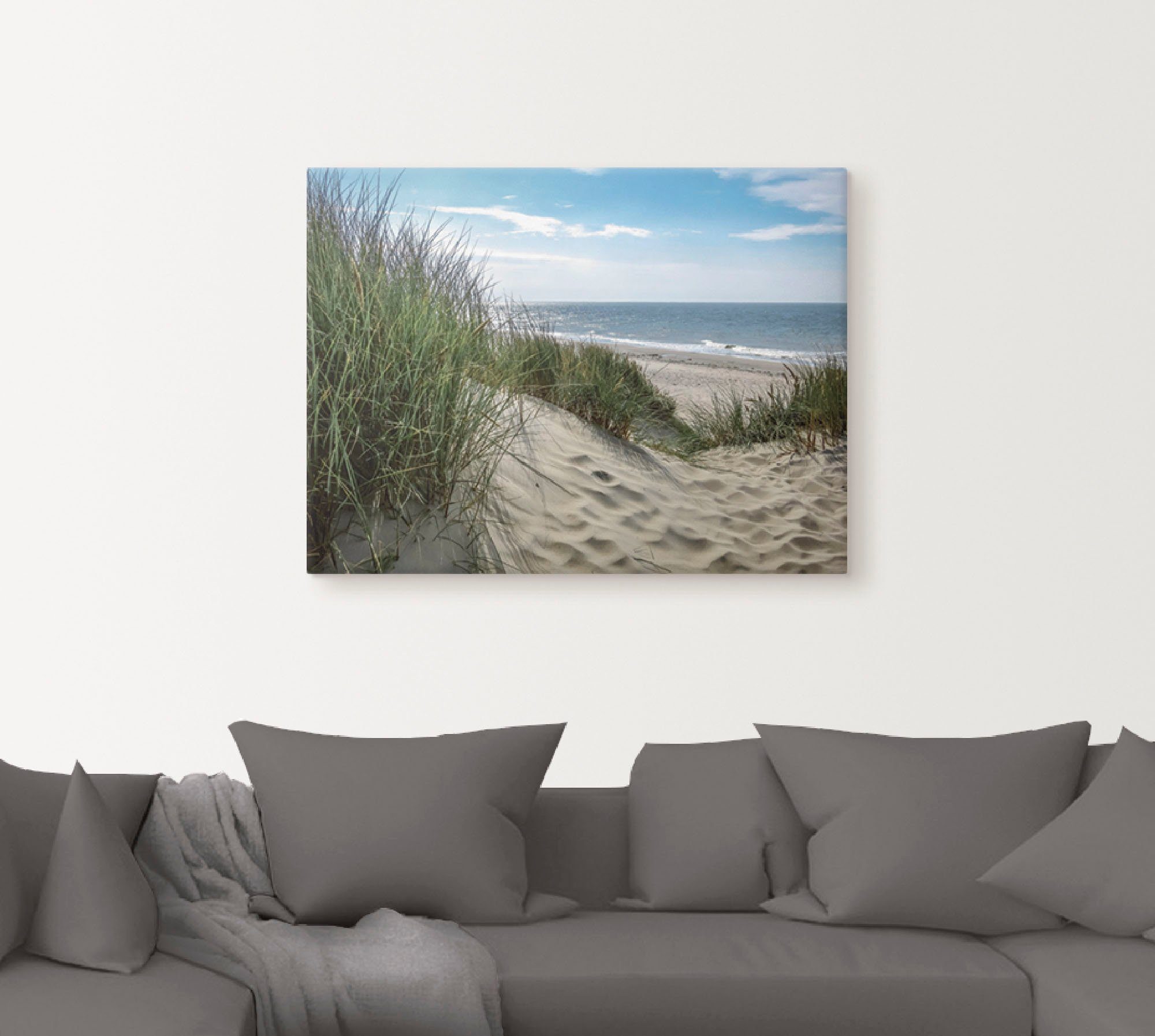 Artland Artprint Duinlandschap in de zomer aan de Noordzee als artprint van aluminium, artprint voor buiten, artprint op linnen, poster, muursticker