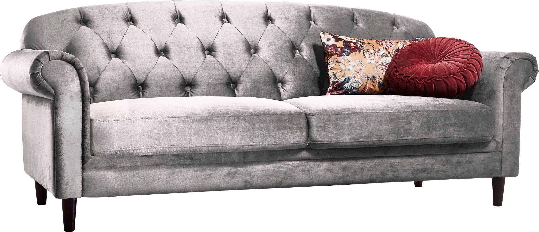 ATLANTIC home collection 2-zitsbank Carla in veloursbekleding, met bergruimte onder de zitting