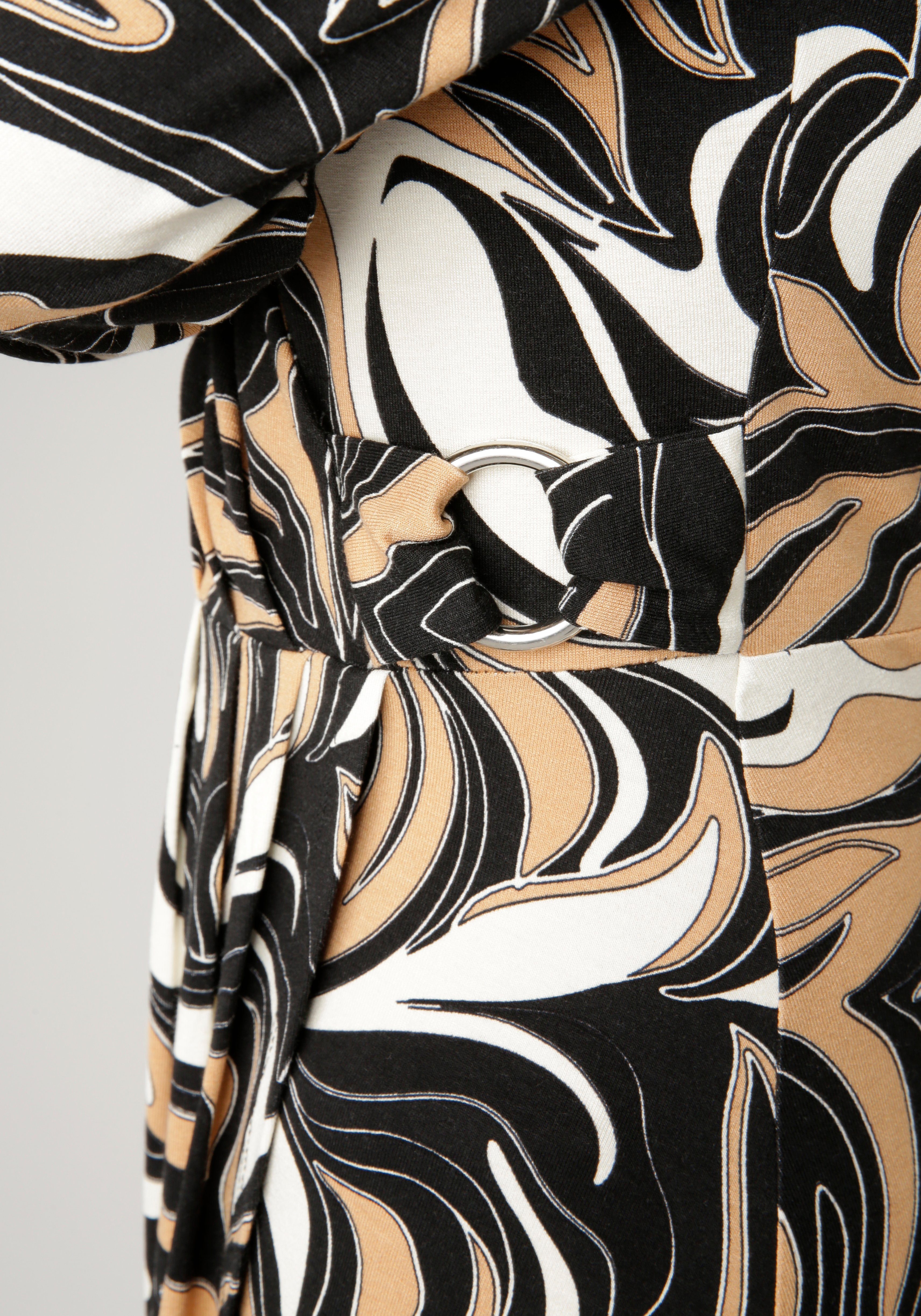 Aniston SELECTED Jerseyjurk met zilverkleurige sierring in de taille nieuwe collectie