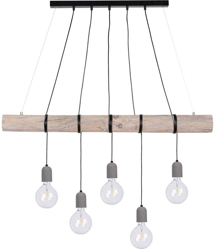 spot light hanglamp trabo concrete hanglamp, houten balk van massief grenenhout ø 8-12 cm grijs