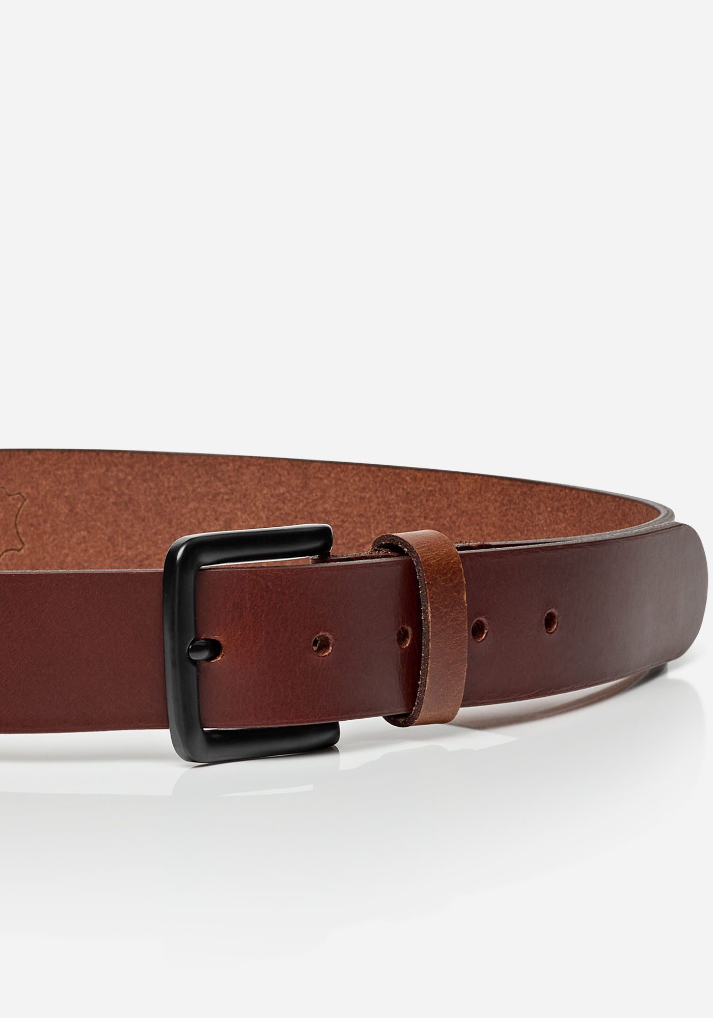 MONTI Leren riem Genova met gekleurde randen, lichte vintage-look