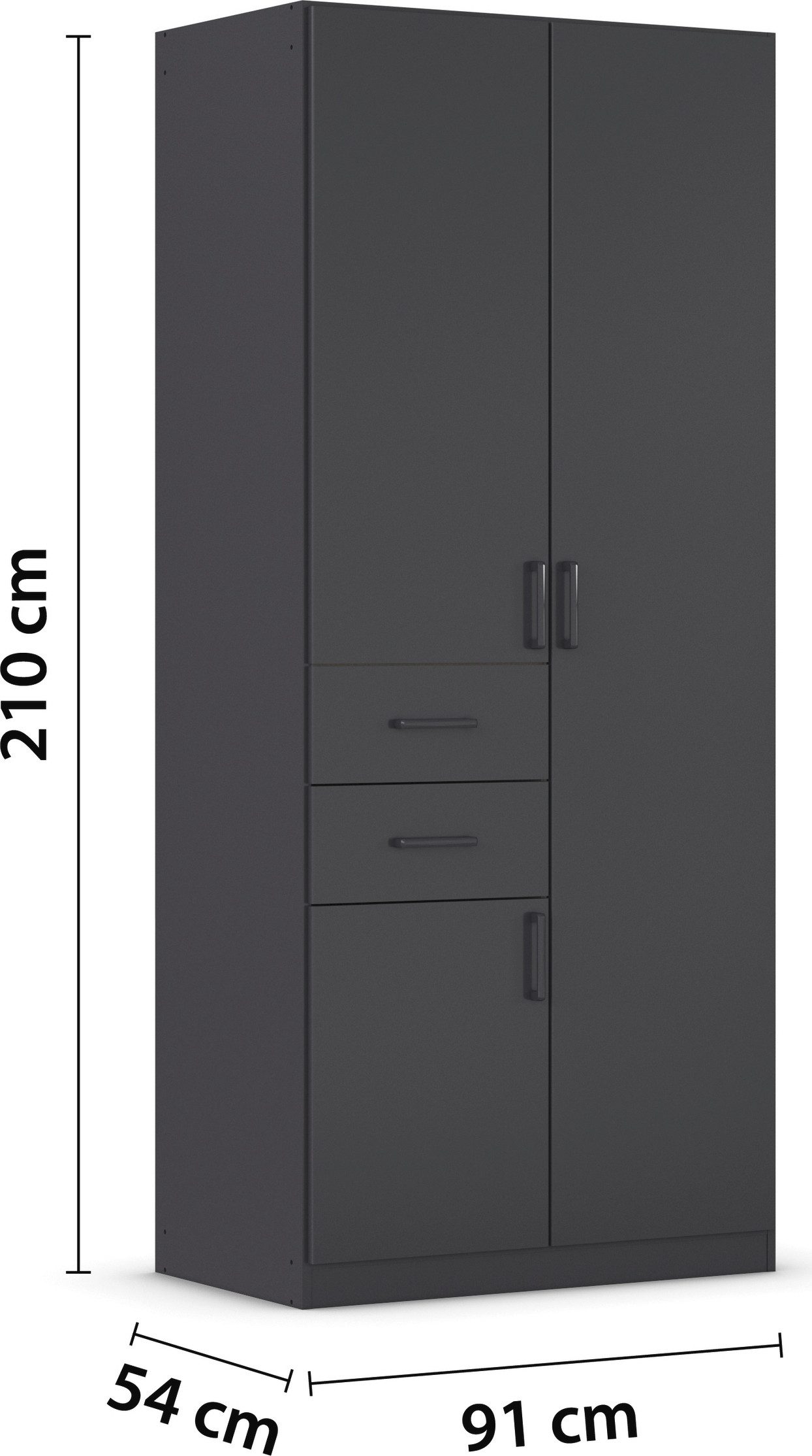 rauch Draaideurkast Kledingkast kast garderobe MAIKA met decor-front 2 lades, in verschillende breedtes, hoogtes, kleuren, made in germany