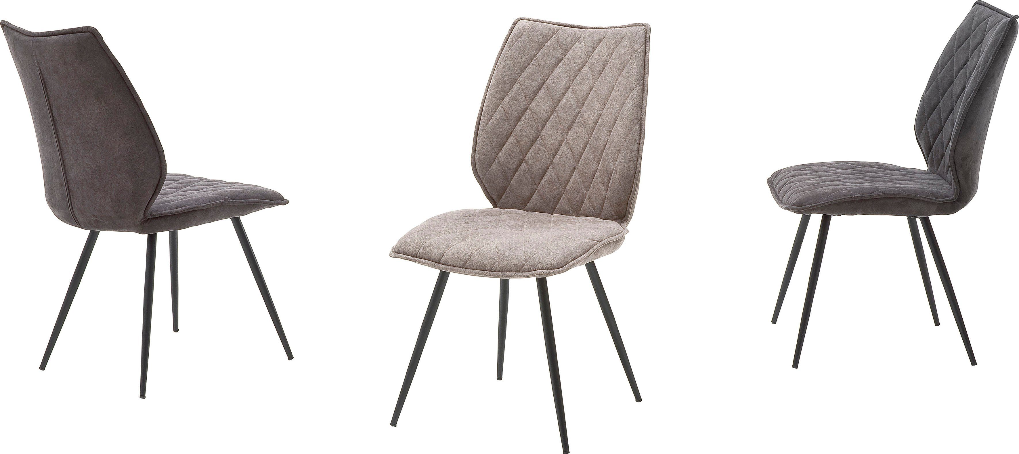 MCA furniture Stoel met 4 poten Navarra 2-set met stofbekleding, belastbaar tot 120 kg, comfort zithoogte 48 cm (2 stuks)