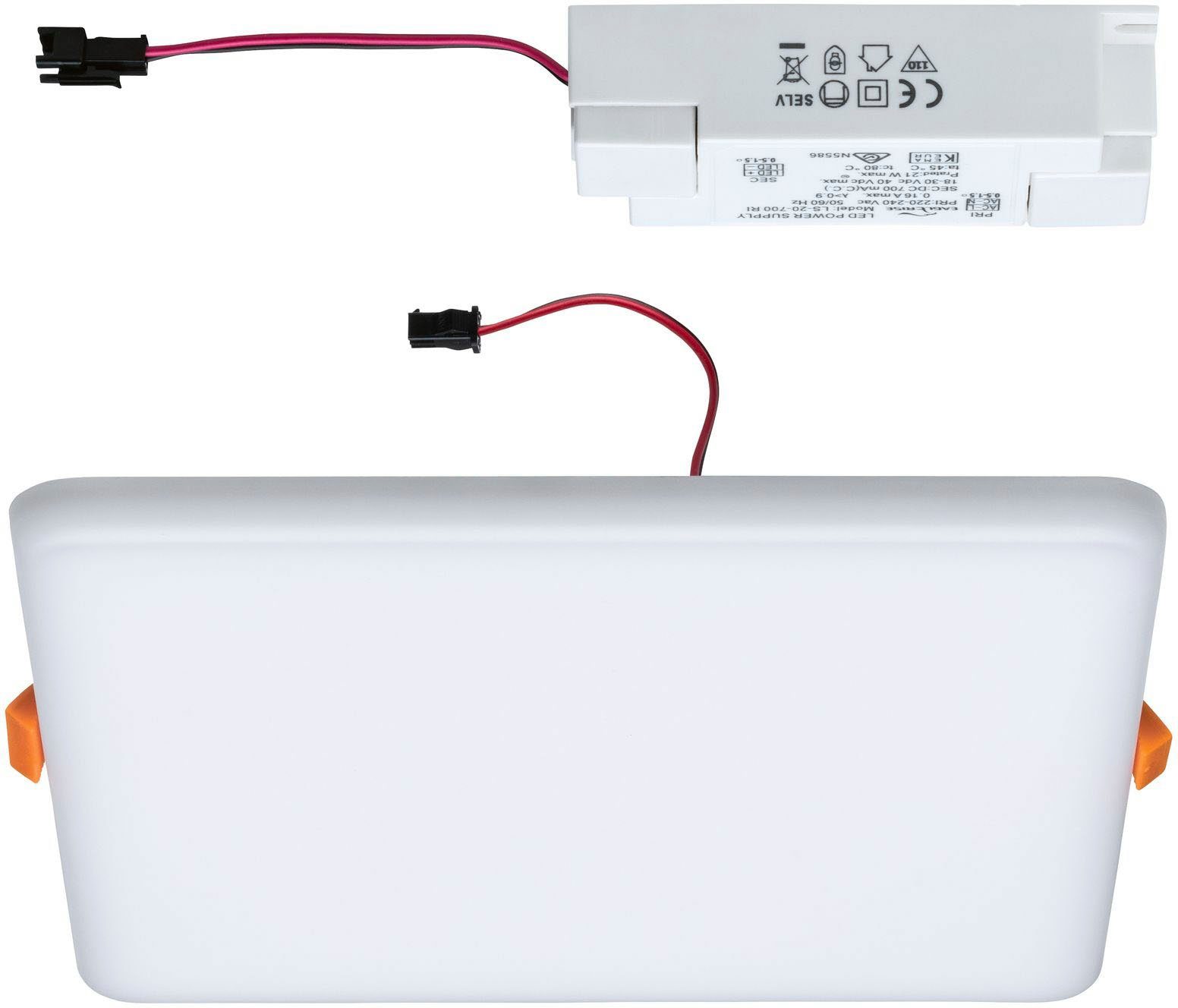Paulmann Ledinbouwlamp LED Inbouwpaneel Veluna VariFit IP44 vierkant 185x185mm 17W 3.000K Satin (1 stuk)