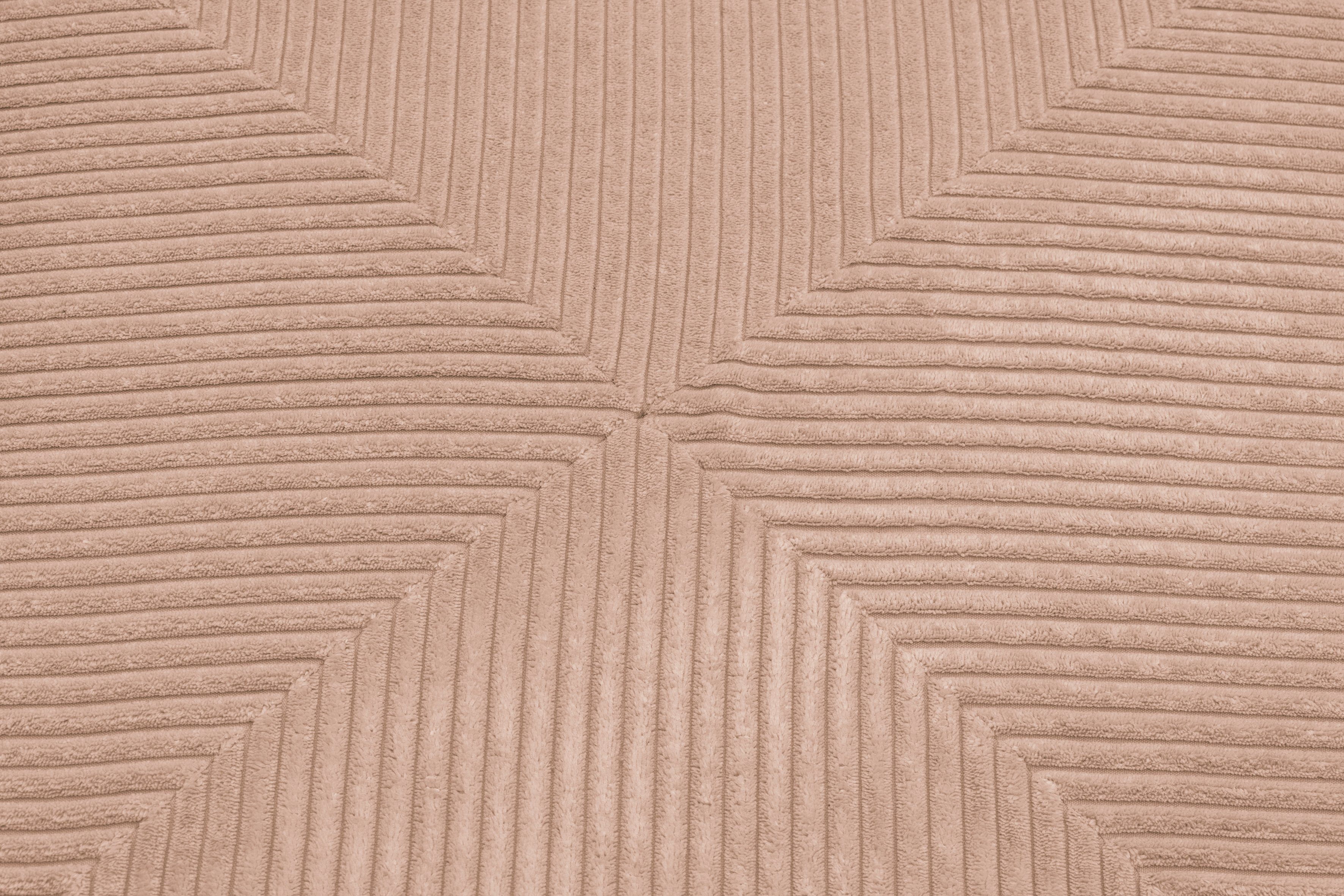 RAUM.ID Hoekbank Gerrid L-vorm Ribfluwelen bekleding, modulaire bank, bestaande uit hoek- en tussenelement + voetenbank/poef