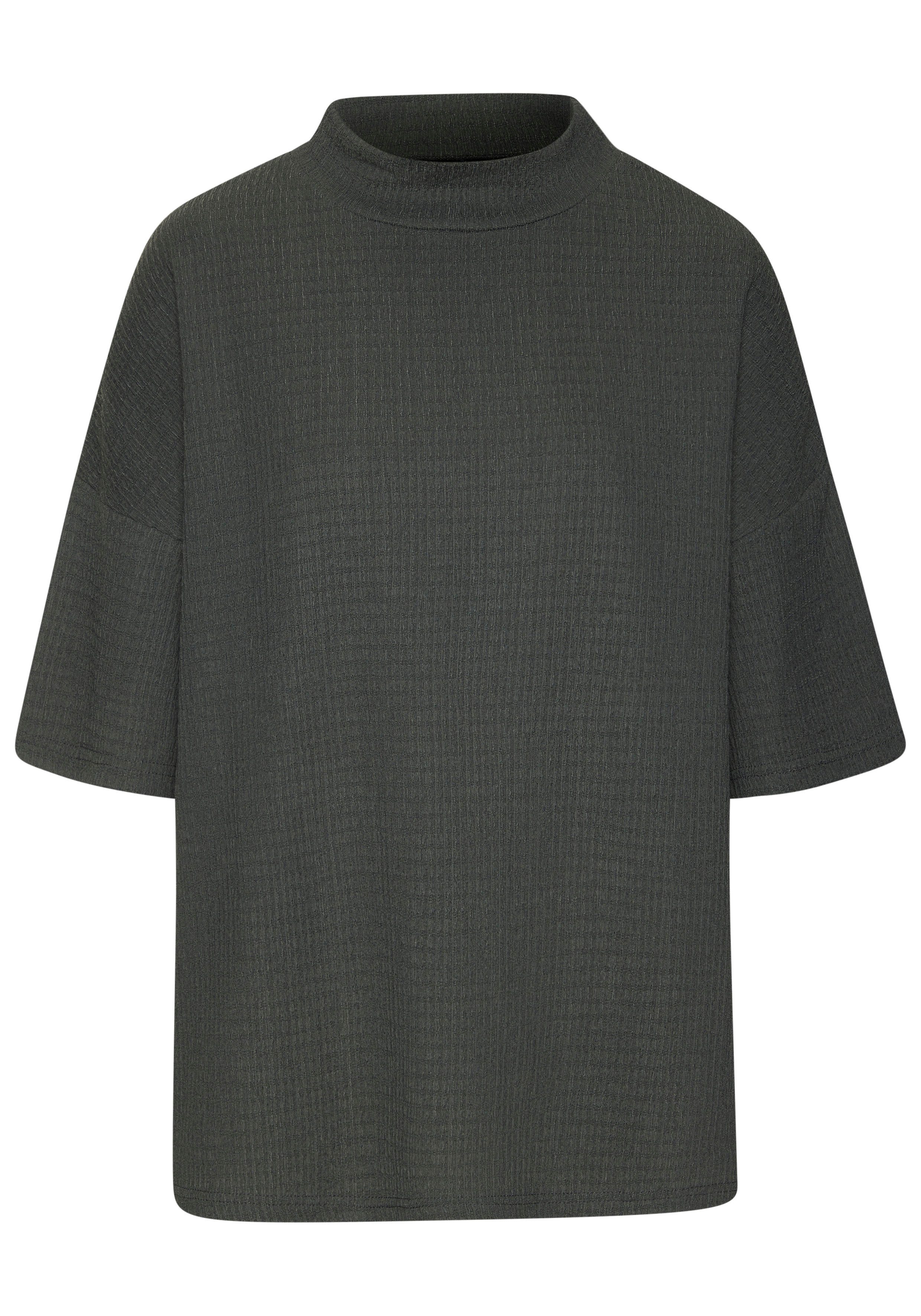 Lascana Shirt met korte mouwen Met opstaande kraag van kreukvrije crêpe-kwaliteit