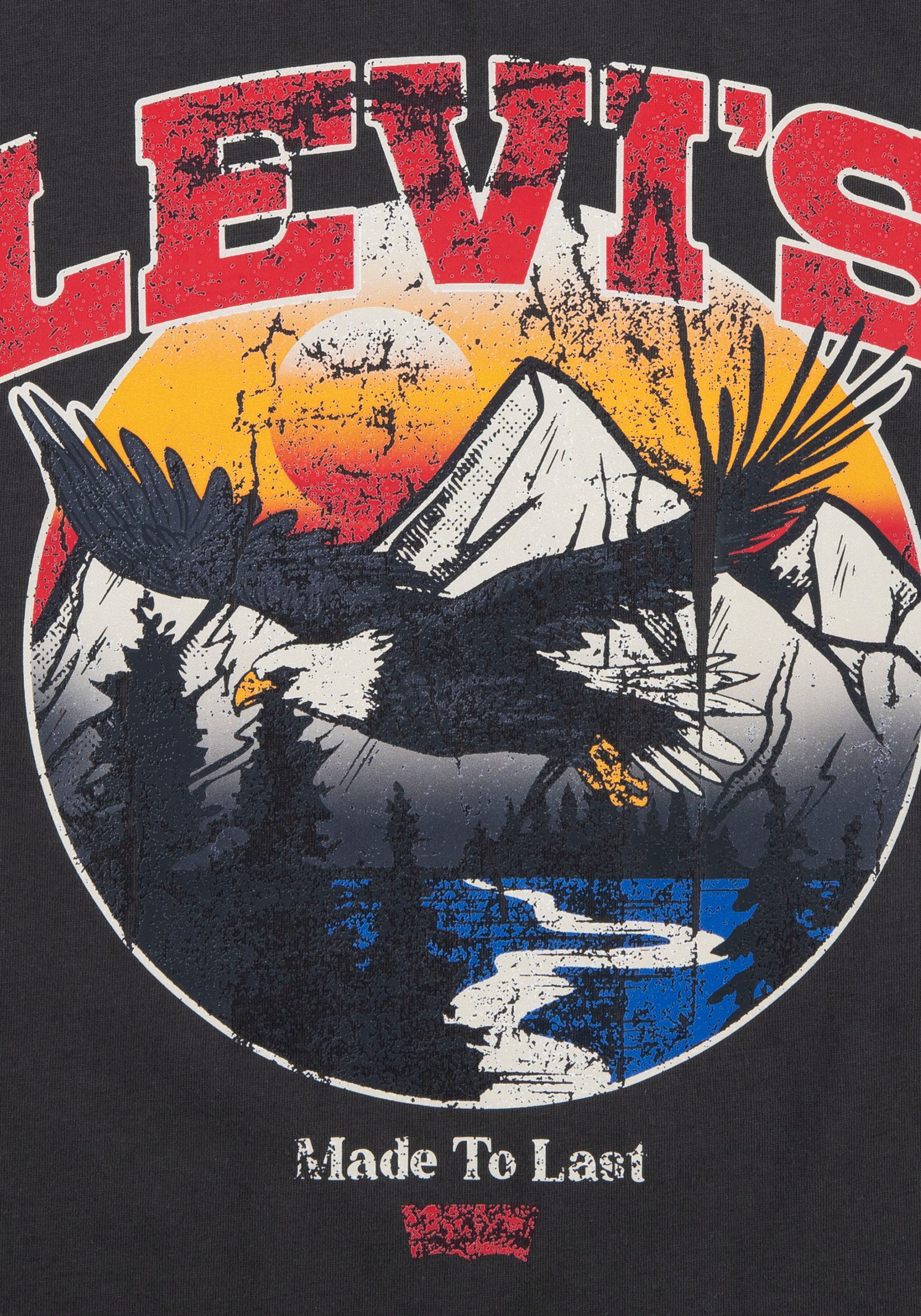 Levi's Kidswear T-shirt LVB SOAR LIKE AN EAGLE TEE met frontprint in used-look
