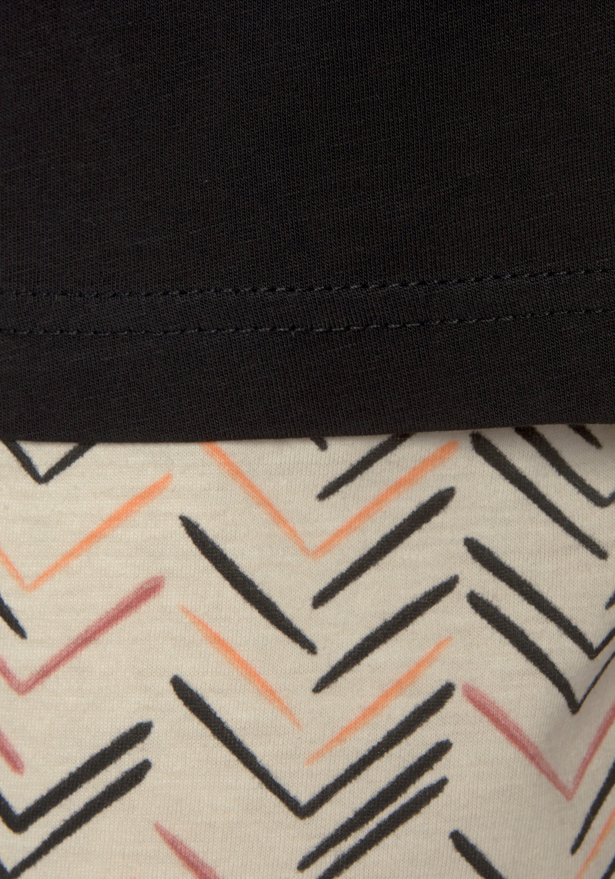 Vivance Dreams Shortama met schilderachtig visgraatpatroon (set, 2-delig)