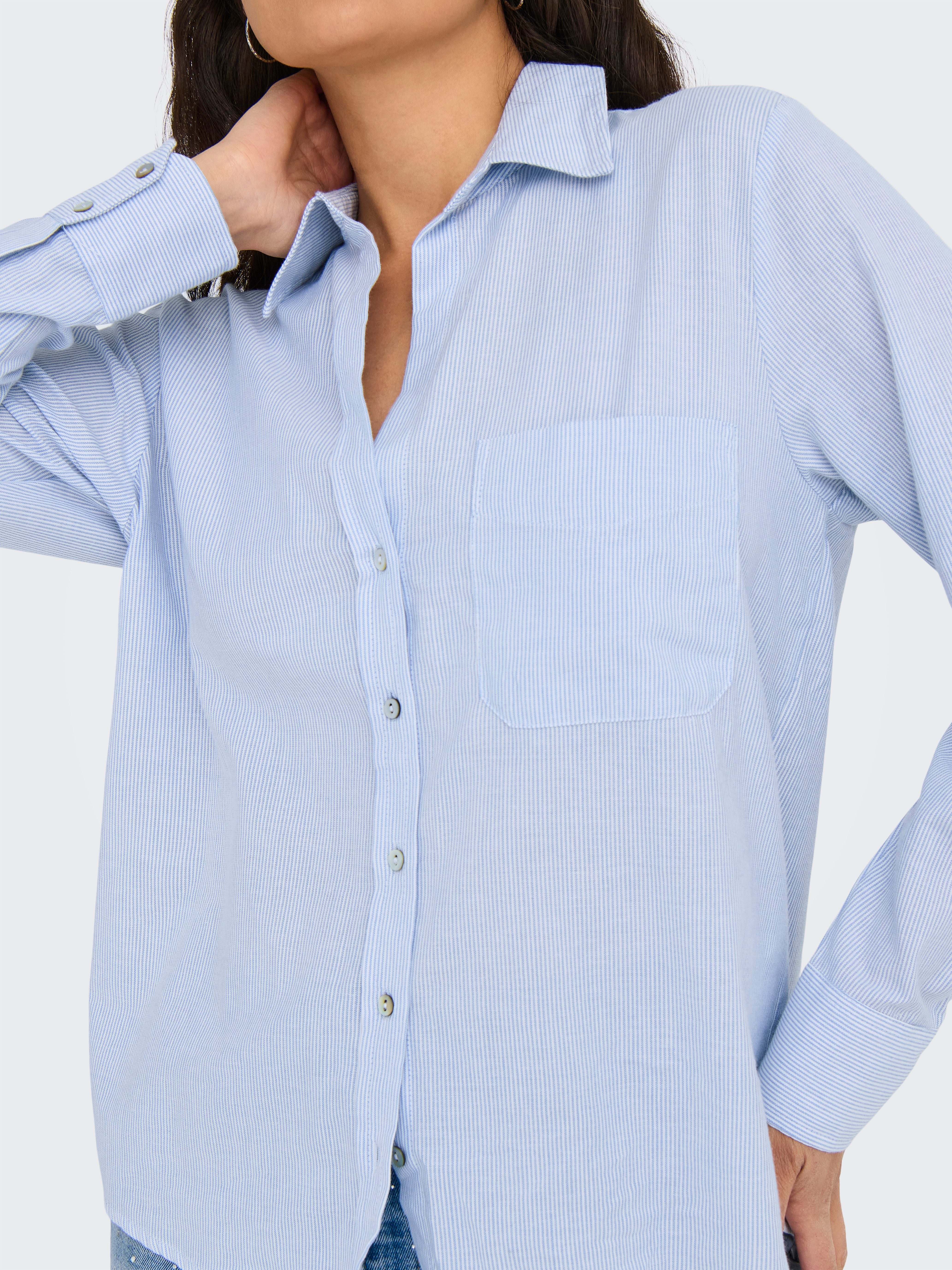 Only Overhemdblouse ONLALINA LIFE L/S STRIPE SHIRT WVN