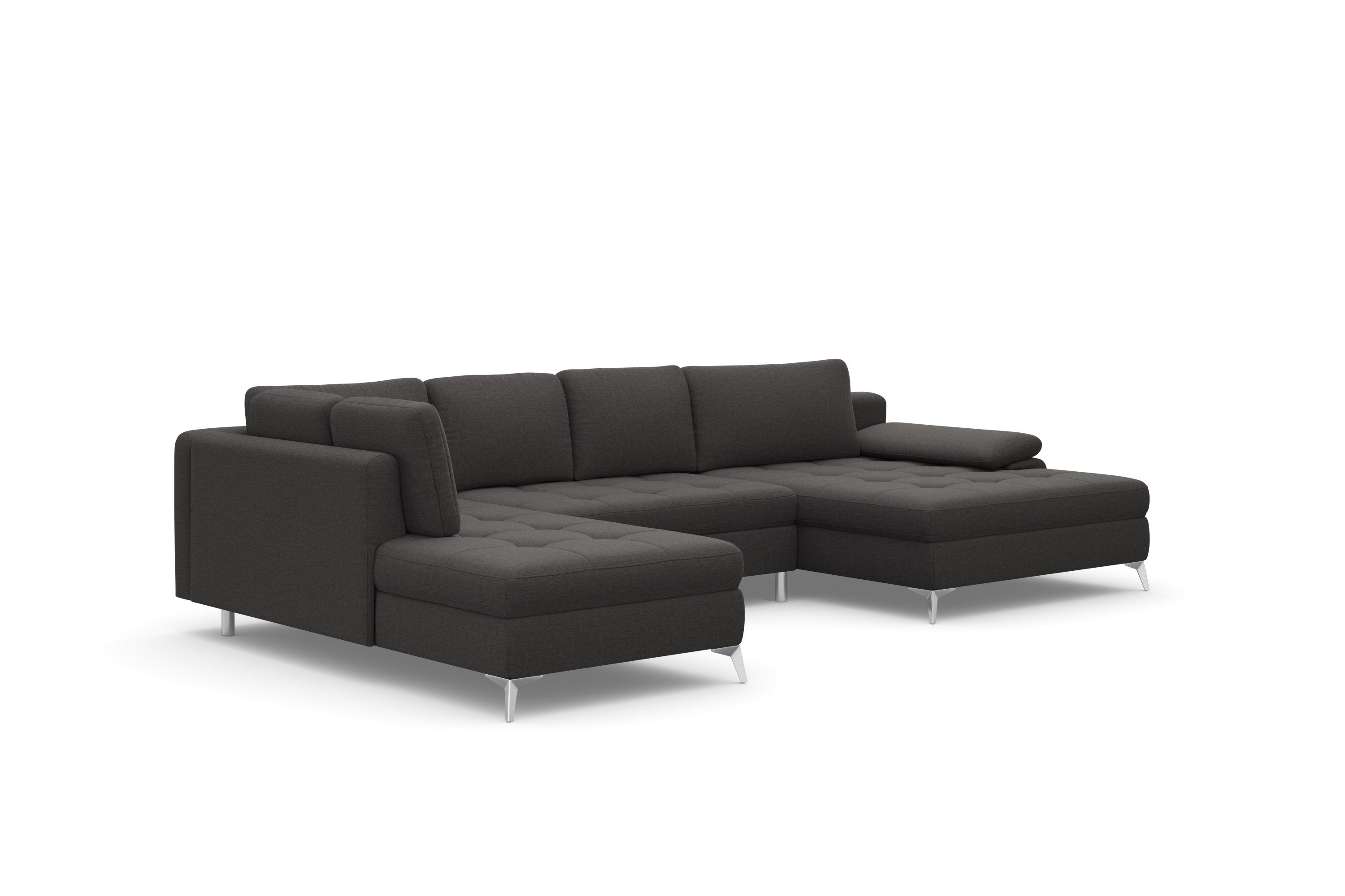 sit&more Zithoek Latigo U-vorm met mega-récamier, naar keuze met slaapfunctie en bedkist