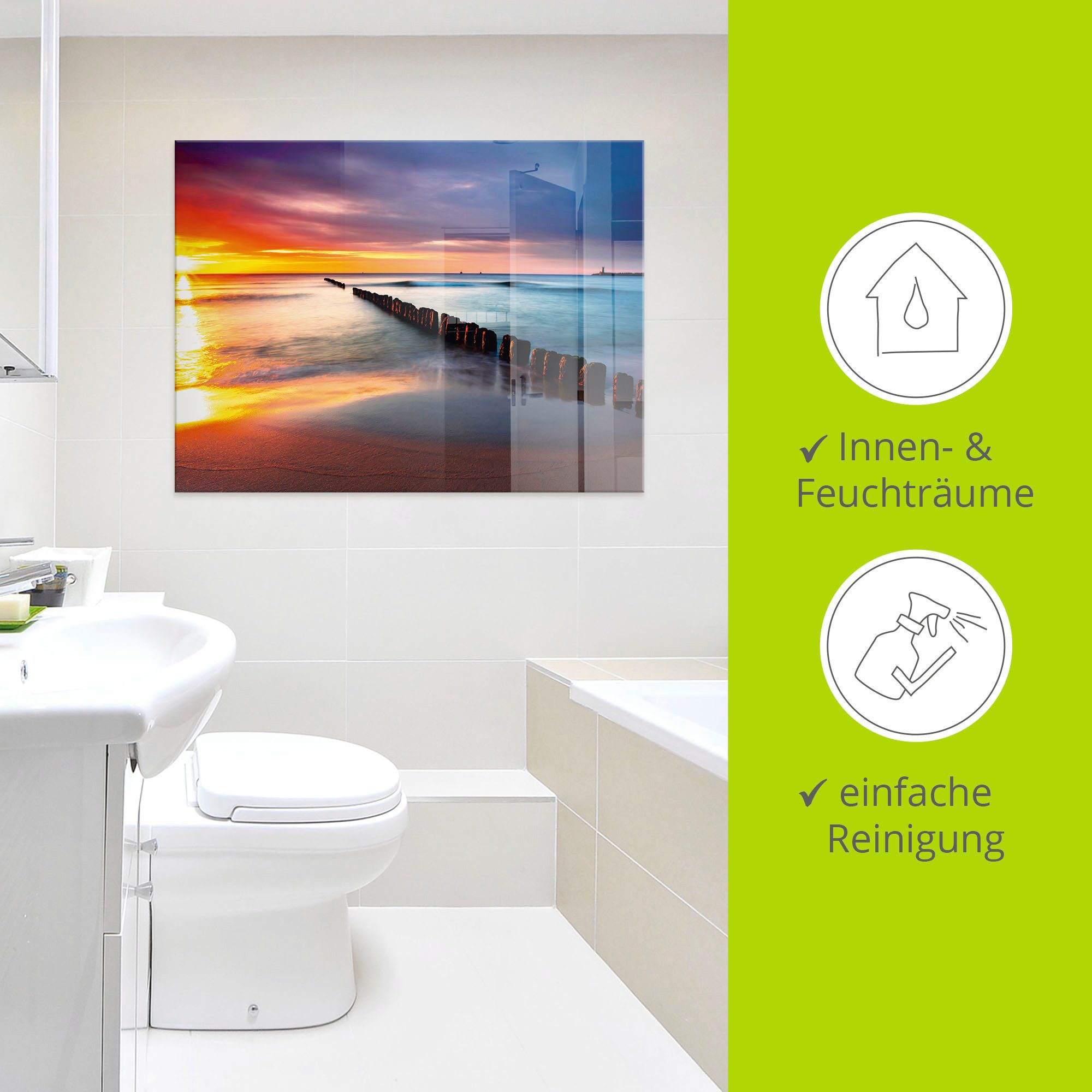 Artland Print op glas Oostzee met mooie zonsopkomst