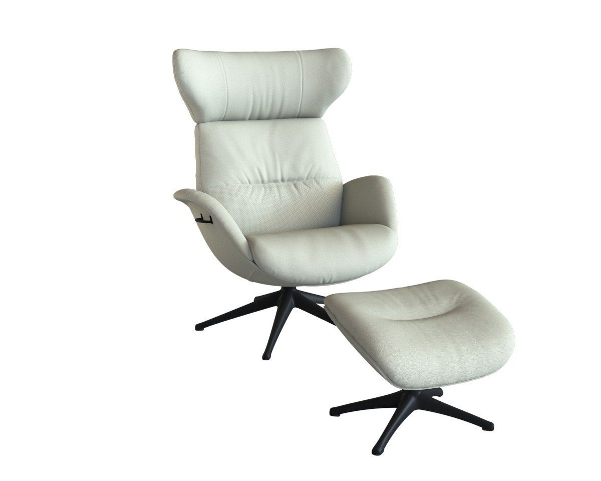 FLEXLUX Relaxfauteuil Relaxchairs More Eersteklas comfort, rug- en hoofdsteunverstelling, draaibaar, zwarte voet
