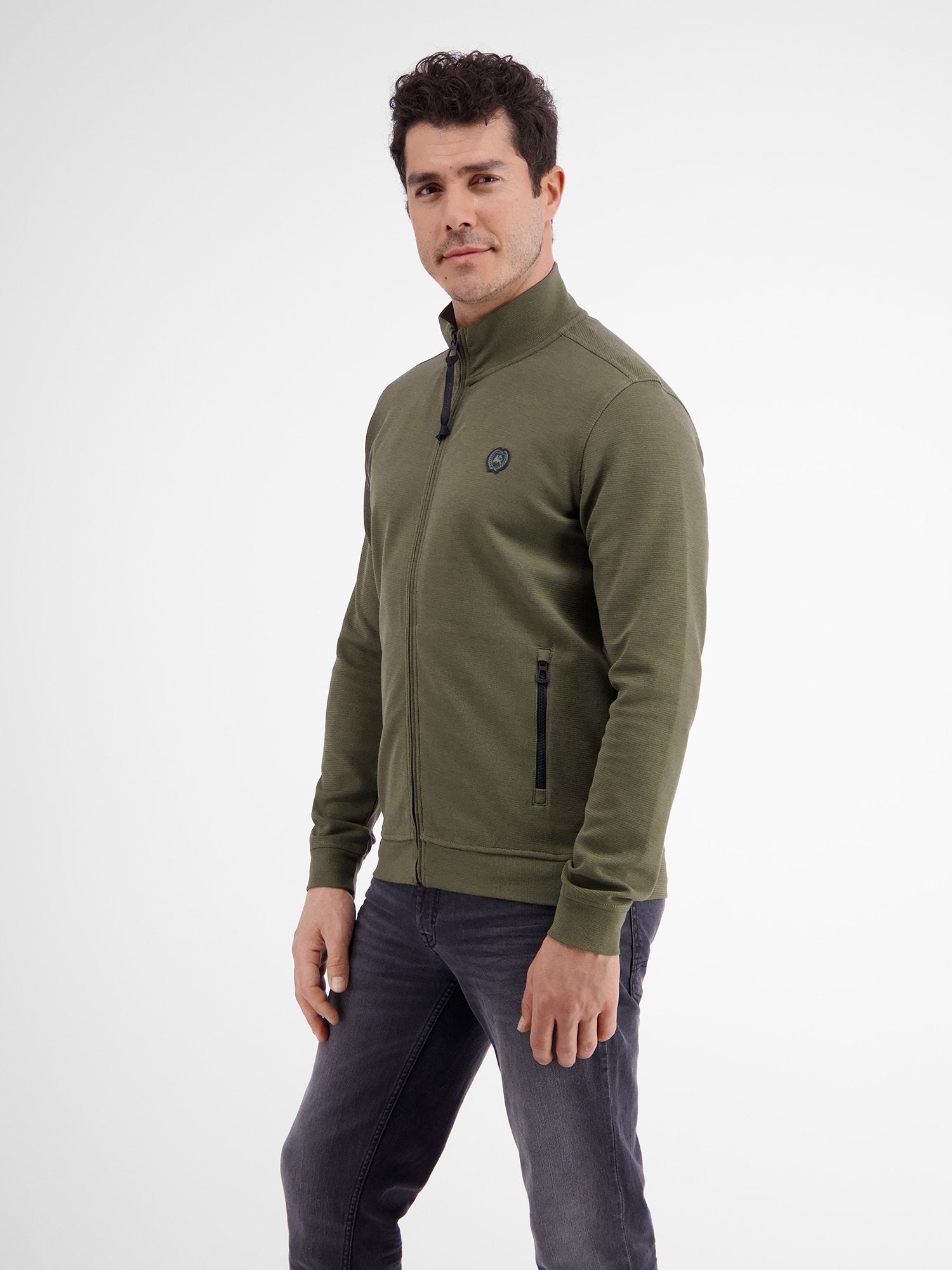 Lerros Sweatvest LERROS sweatshirt jack in structuurkwaliteit