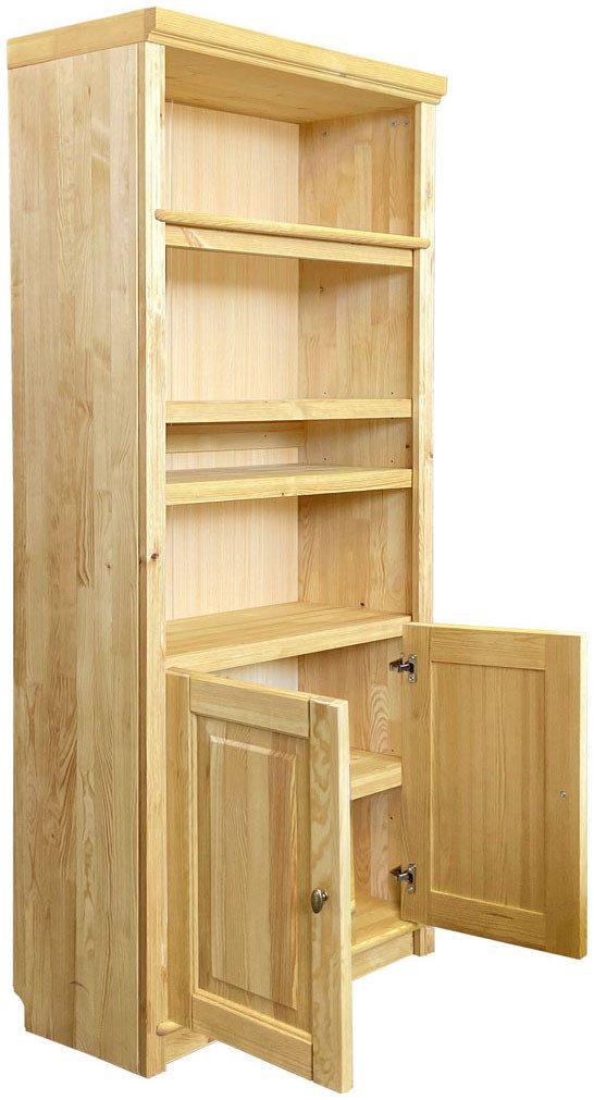 Home affaire Boekenkast Soeren van massief grenen, hoogte 220 cm, met 2 houten deuren, veel bergruimte