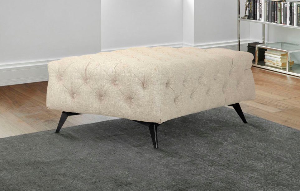 Leonique Hocker Glynis luxueuze capitonnage, moderne chesterfield look, kleur van de poten ter keuze