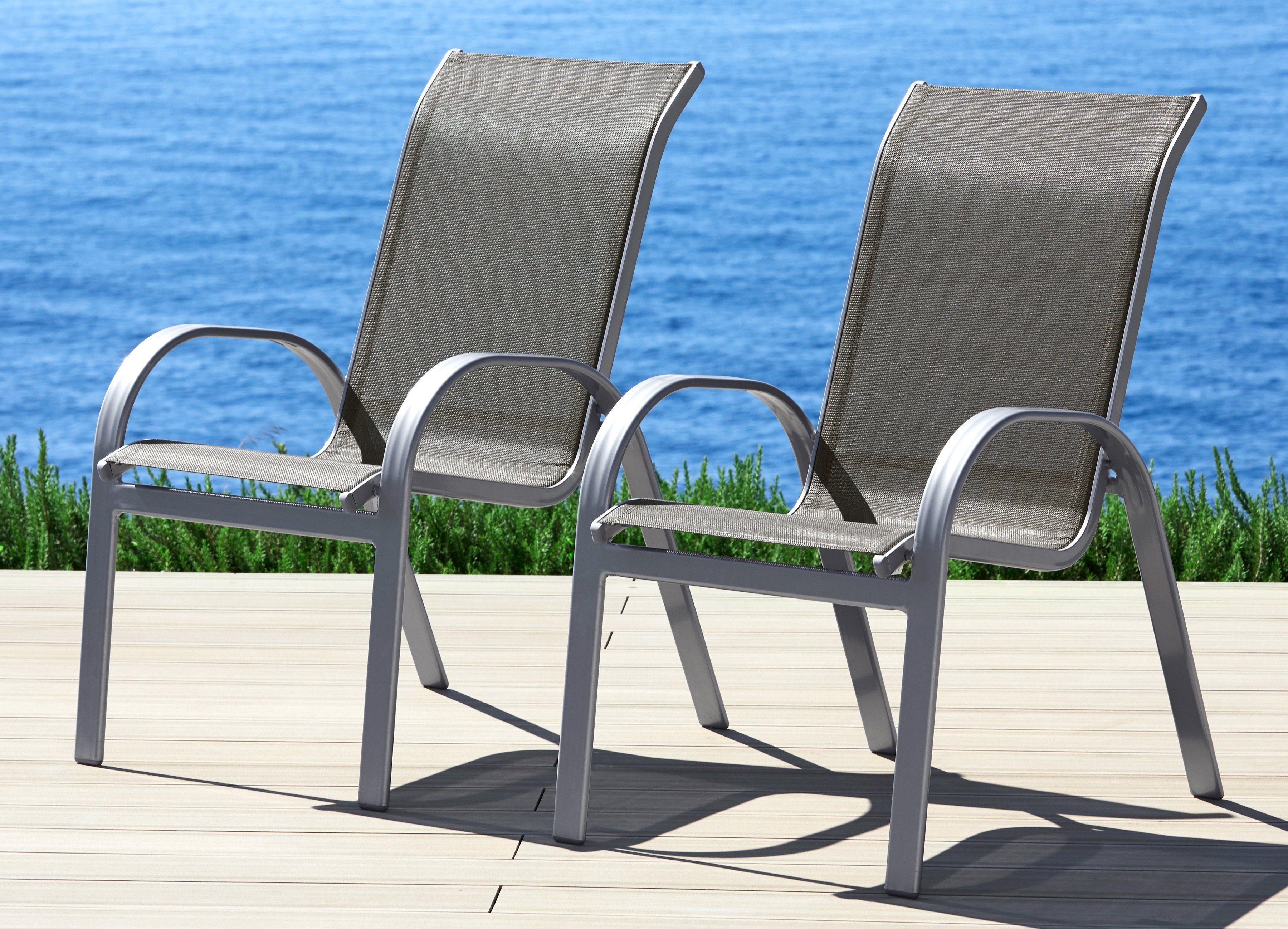 MERXX Tuinstoel Amalfi set van 2, aluminium/textiel, stapelbaar (set, 2 stuks)