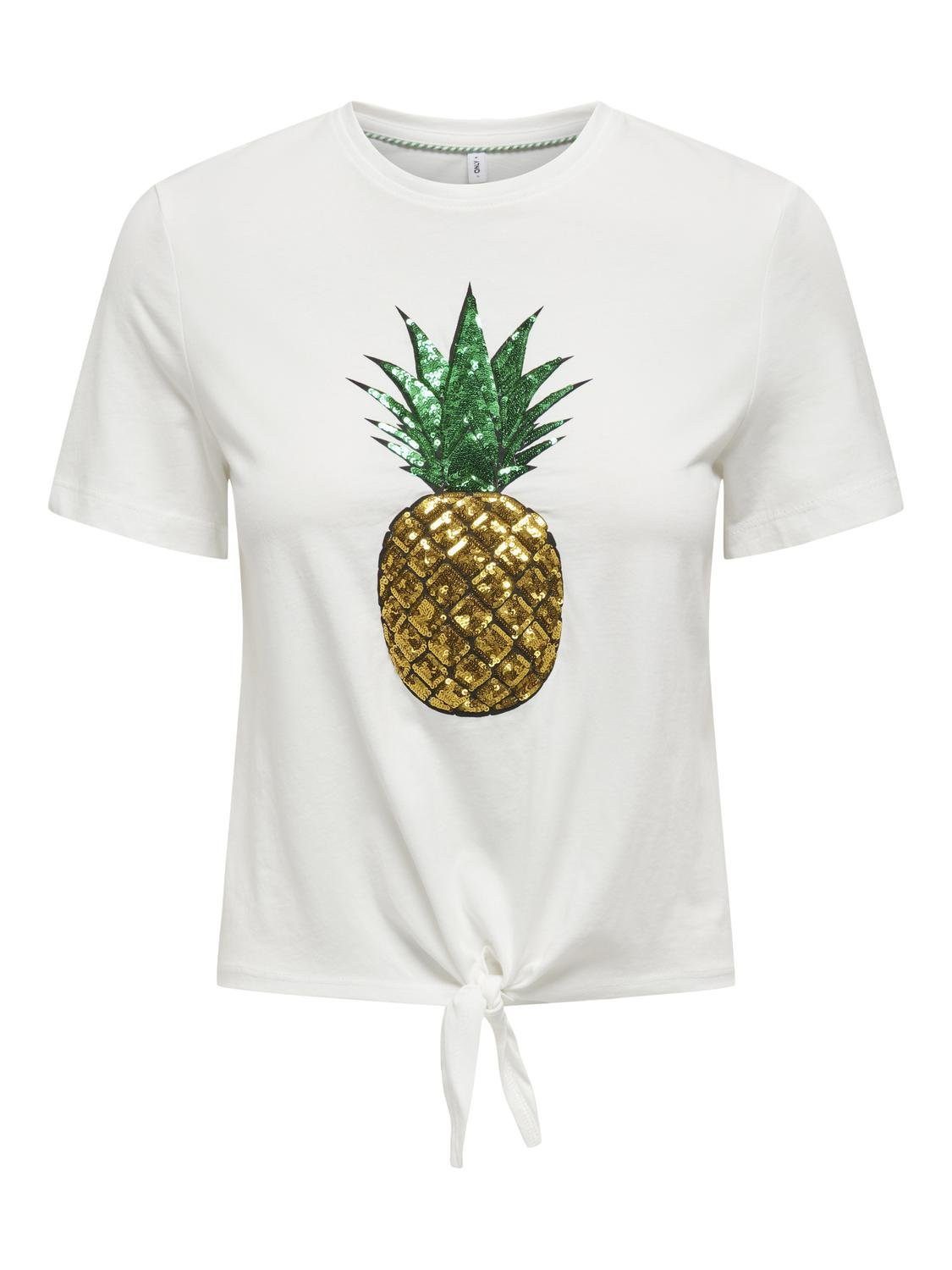 Only Shirt met korte mouwen ONLKITA LIFE S S FRUIT KNOT TOP BOX JRS