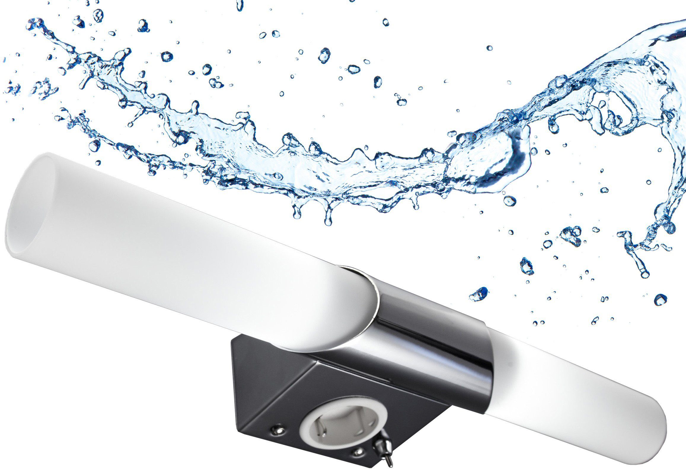 B.K.Licht Spiegellamp Mithra LED, wandlamp, badkamer, metaal, glas, E14, met stopcontact
