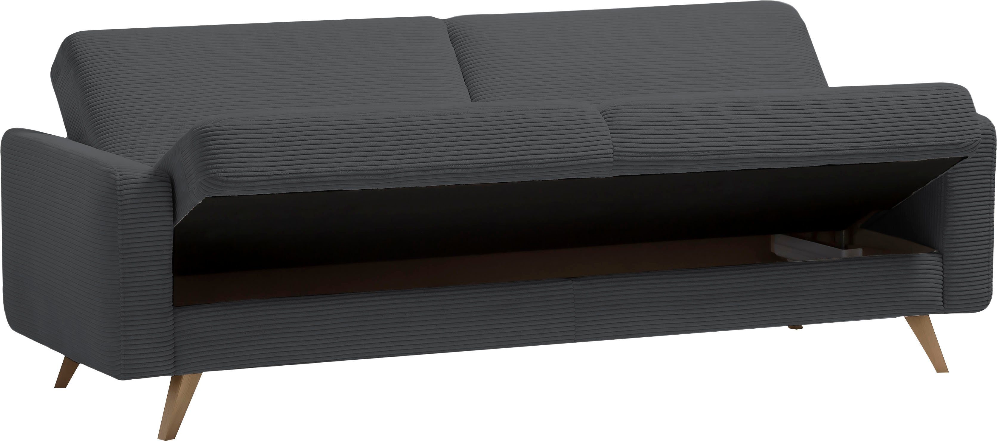 exxpo - sofa fashion 3-zitsbank Samso, elegant en comfortabel, actuele cord bekleding, kantelbank
