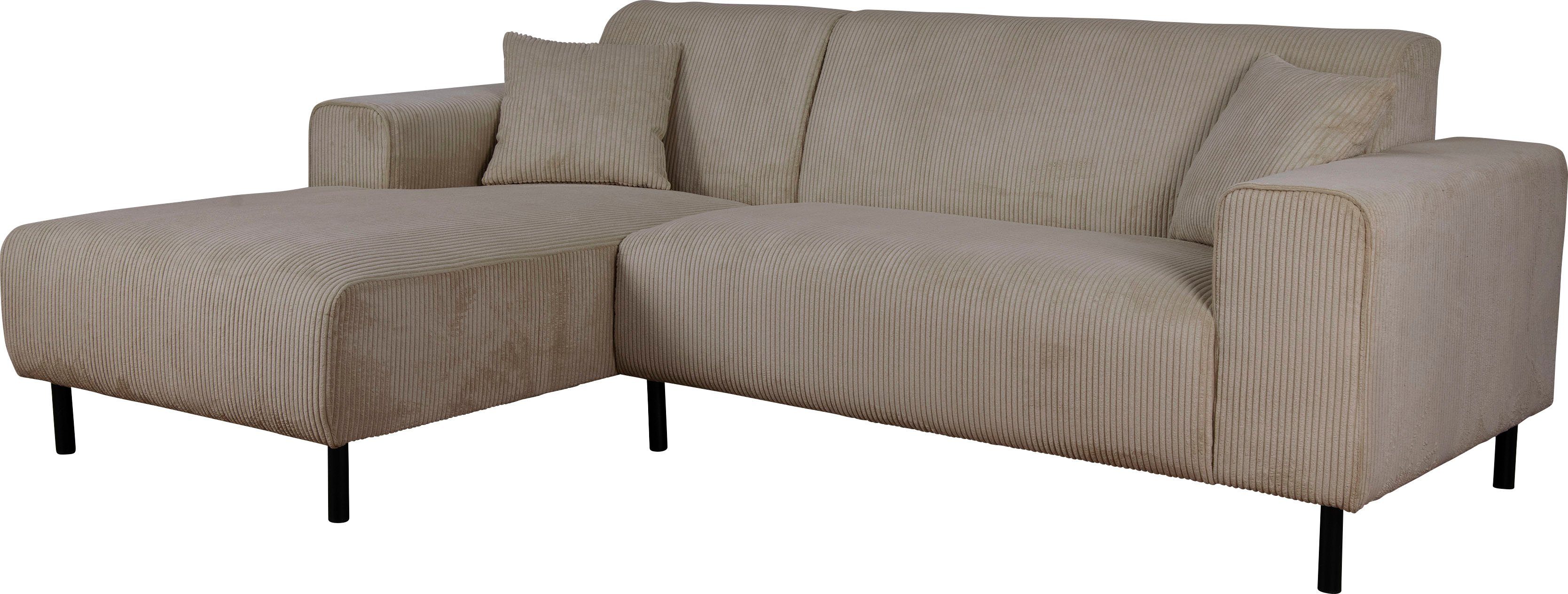 Home affaire Hoekbank ARROS L-vorm met golfondersteuning, afmetingen B/D/H: 235/163/81 cm incl. sierkussens, met recamiere rechts/links bestelbaar, ook in cord